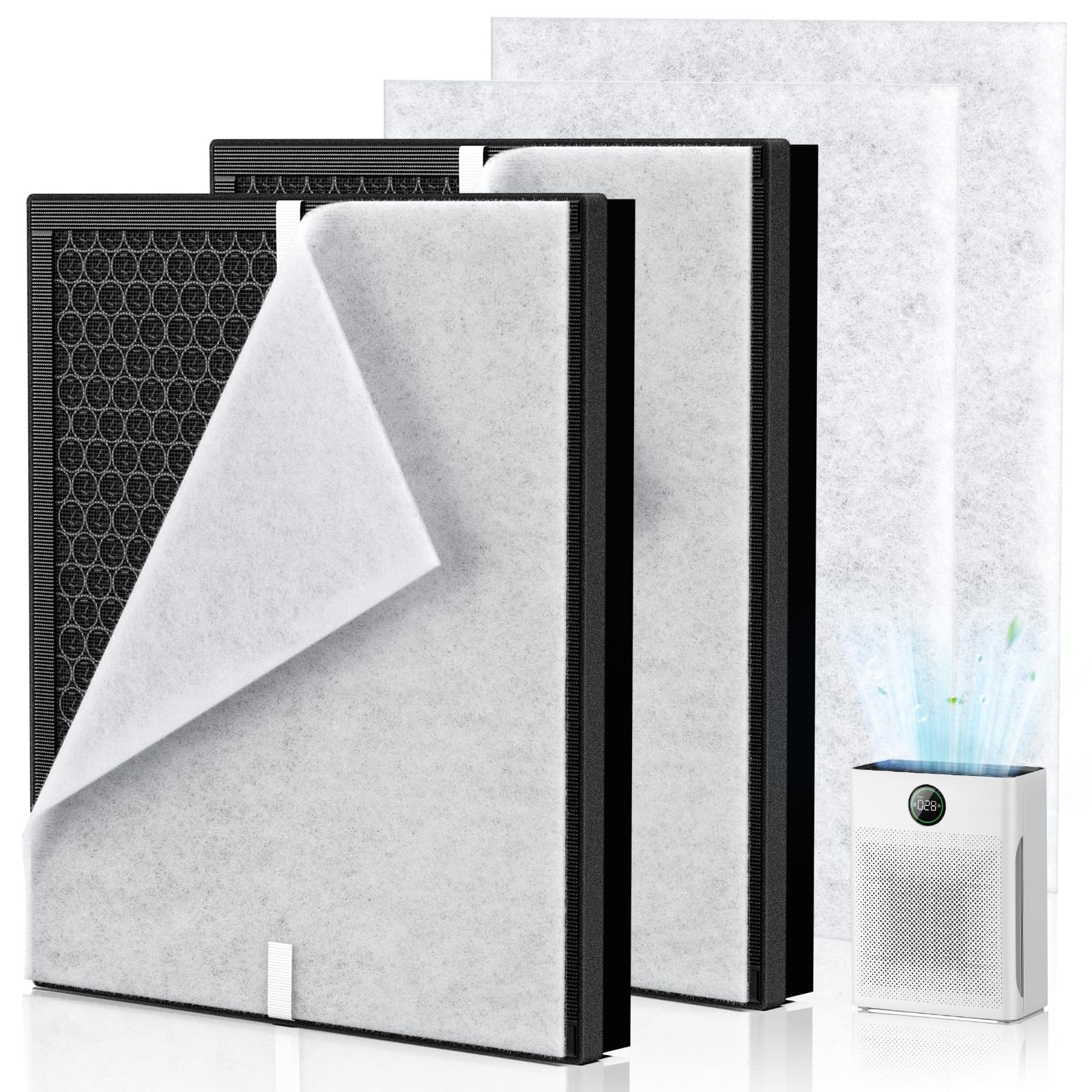 Pr1 Replacement Filter For Mooka Model Pr1 Air Purifier For Pets Smoke Pollen Home, 3 In 1 H13 True Hepa Activated Carbon, Inclu