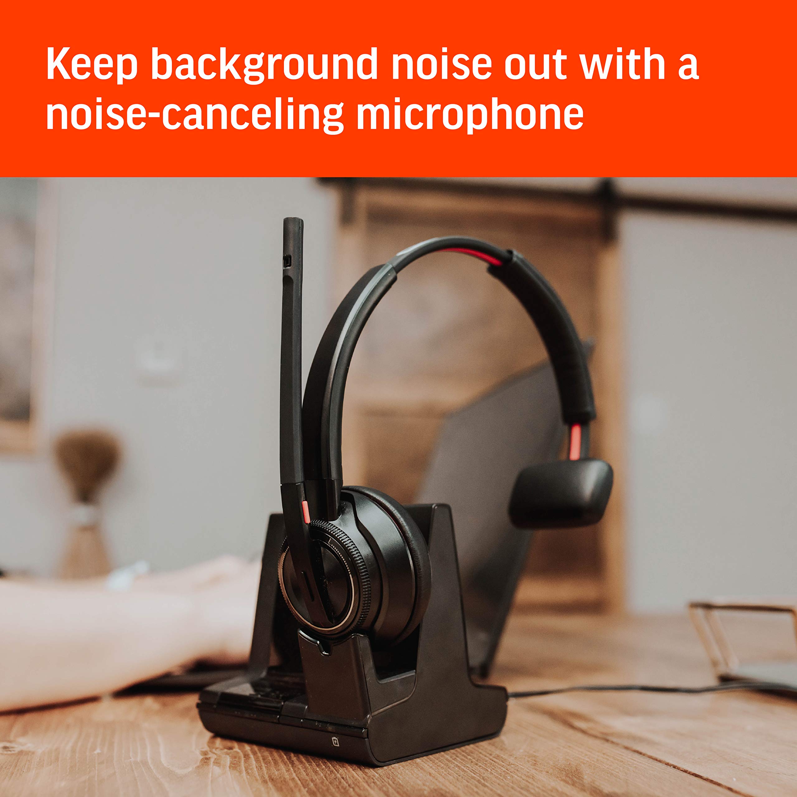 Plantronics Savi 8200 Series W8210 Wireless Dect Headset System, Built For Uc Applications & Soft Phones From Avaya, Cisco, Skyp