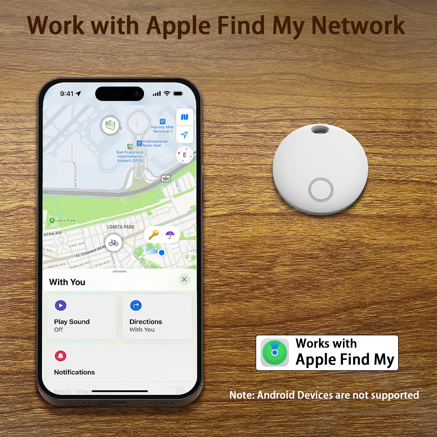 Midlocater Air Tracker Tags Key Finder Item Locator Works With Apple Find My (Ios Only),Track Your Wallet,Keys,Luggage,Bags,Blue