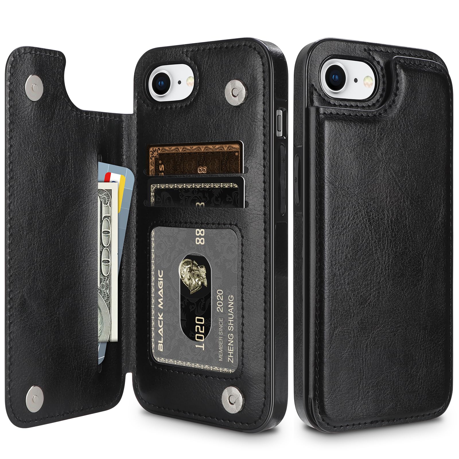 Hiandier For Iphone 16E Case Wallet With Card Holder Premium Pu Leather Flip Case For Iphone 16E With Double Magnetic Closure Wo