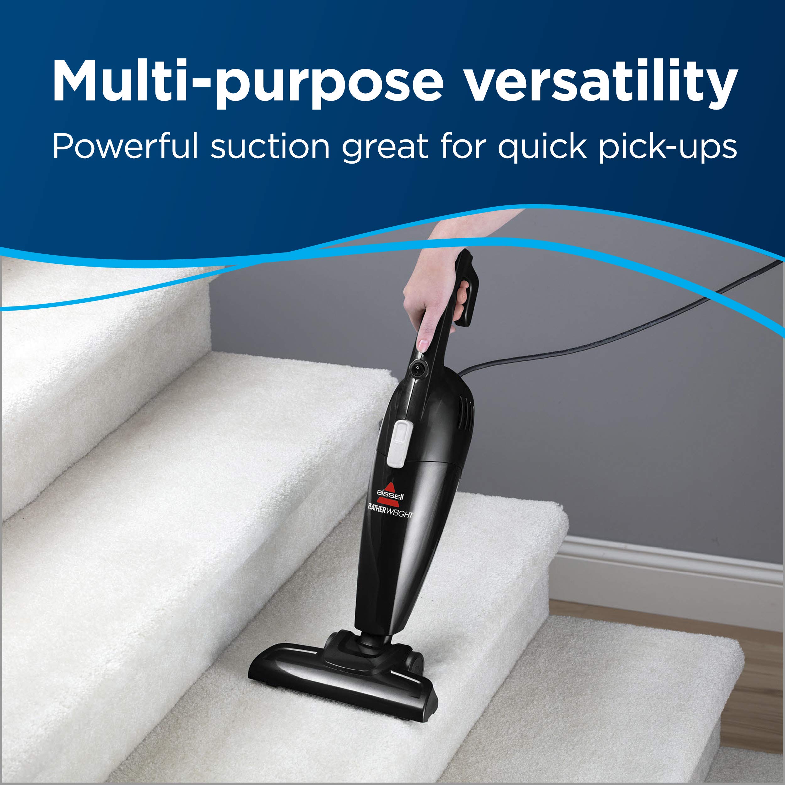 Bissell Featherweight Stick Lightweight Bagless Vacuum With Crevice Tool, 2033M, Black