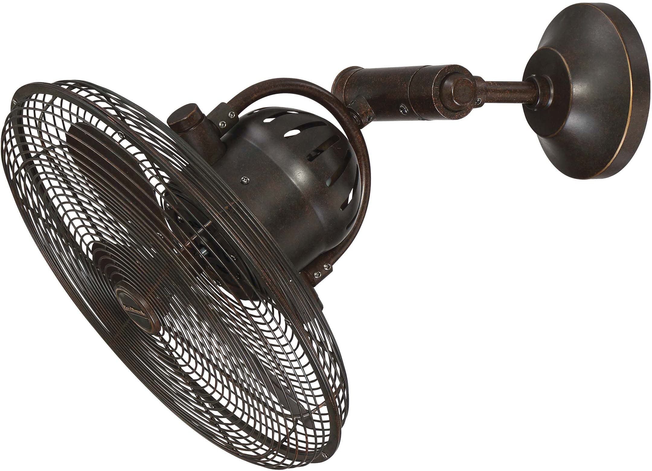 Craftmade Outdoor Wall Mount Fan Bw414Ag3 Bellows Iv 16 Inch Patio Fans Oscillating With Wall Control, Aged Bronze Textured