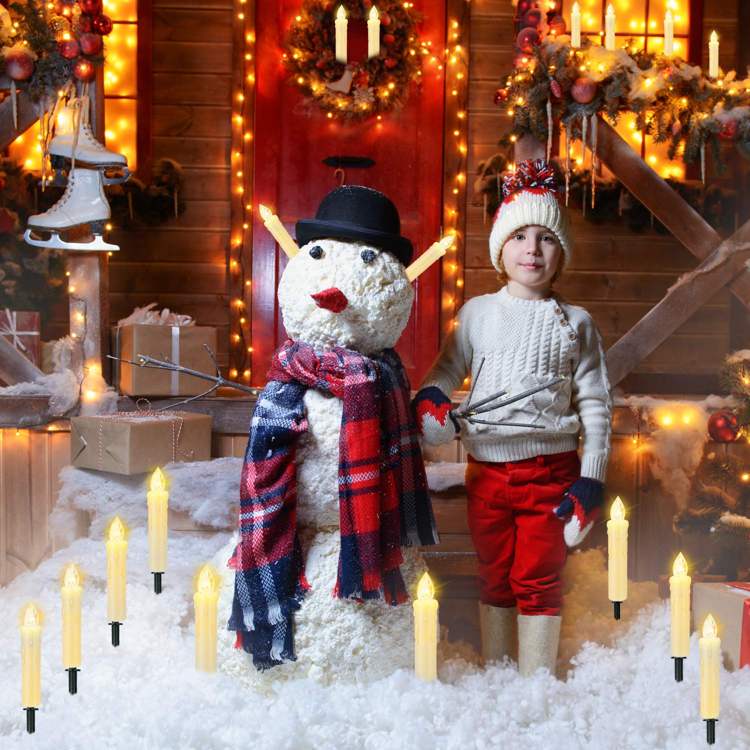 12 Pcs Led Window Candle, Battery Operated Flickering Candle Lights, With Remote Timer Function, Ideal For Indoor And Outdoor Ch