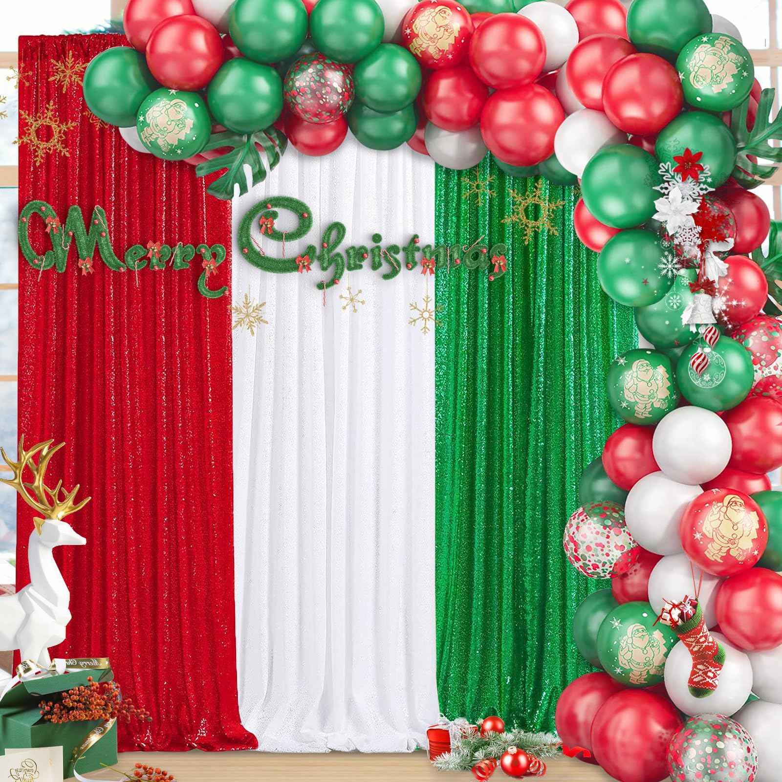 White Sequin Backdrop 2 Panels Curtains 2Ftx8Ft Party Backdrop Glitter Birthday Wedding Curtains Sparkle Photo Backdrop