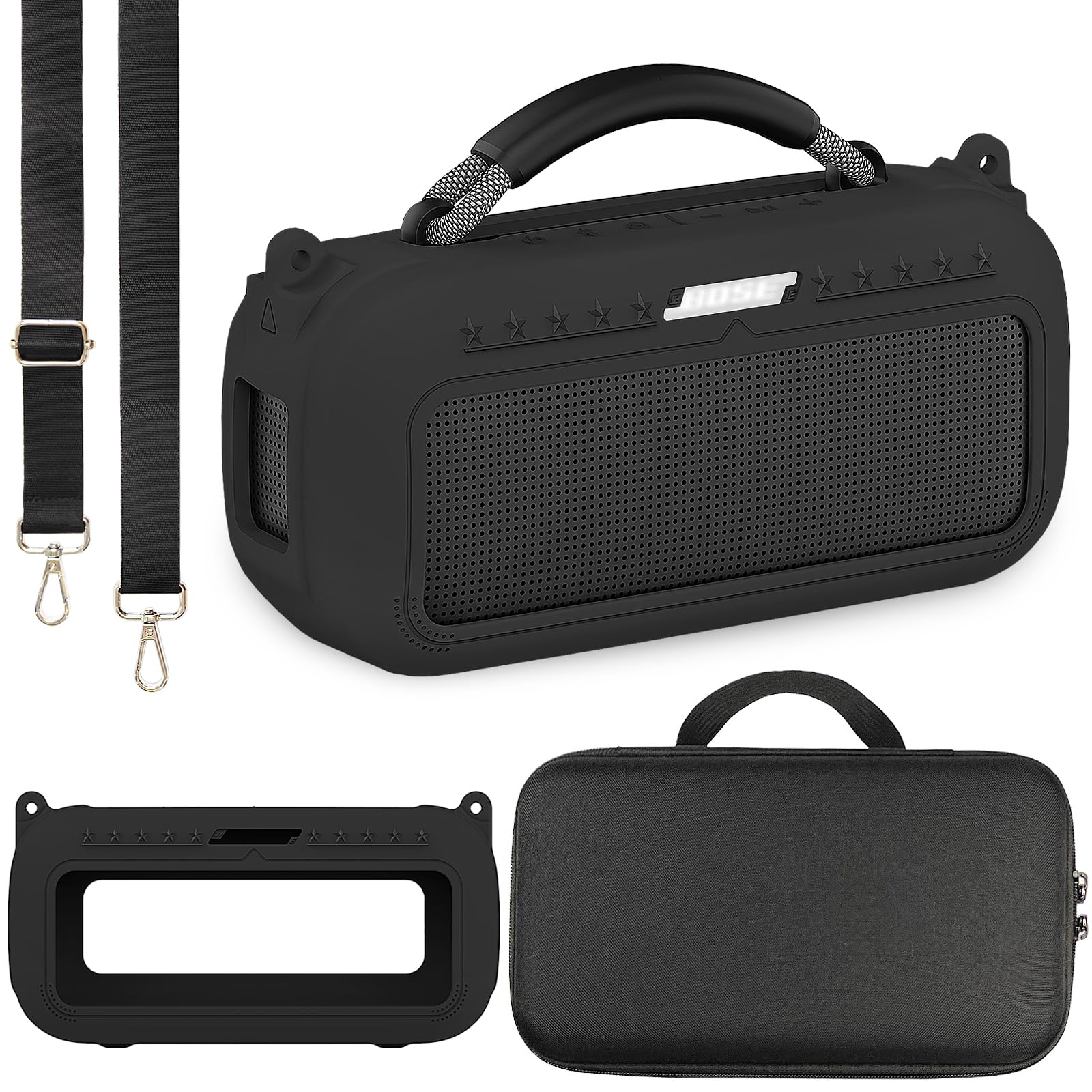 Jchpine Silicone Cover And Hard Carrying Case For Bose Soundlink Max Portable Speaker, Protective Travel Case For Bose Soundlink