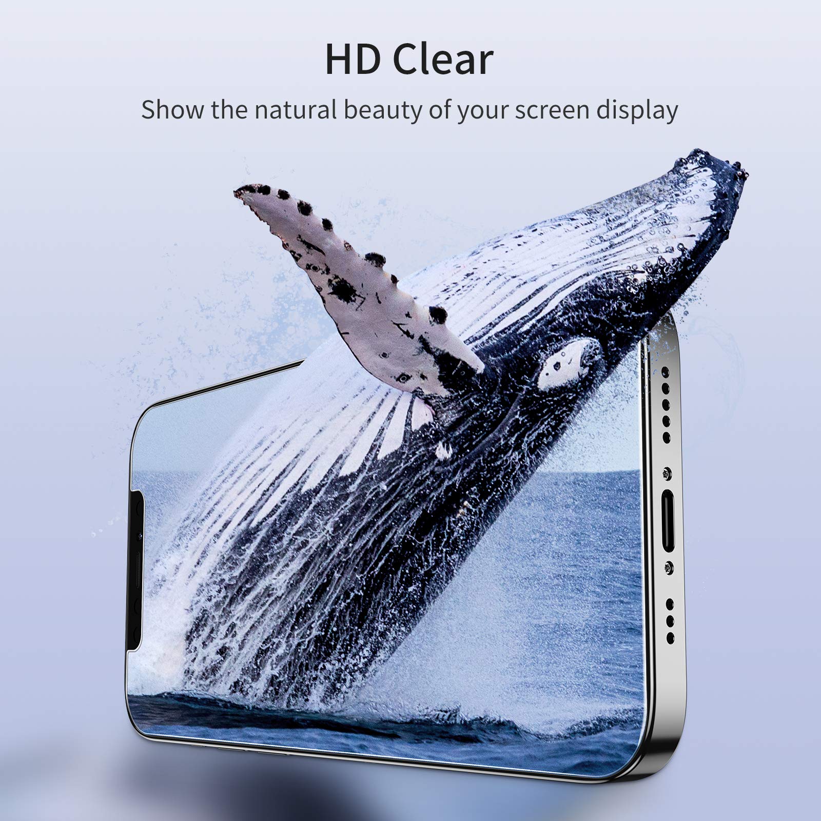 Unbreakcable Shatterproof Tempered Glass Screen Protector For Iphone 12/12 Pro [3 Pack] [Easy Installation Frame] [9H Hardness]