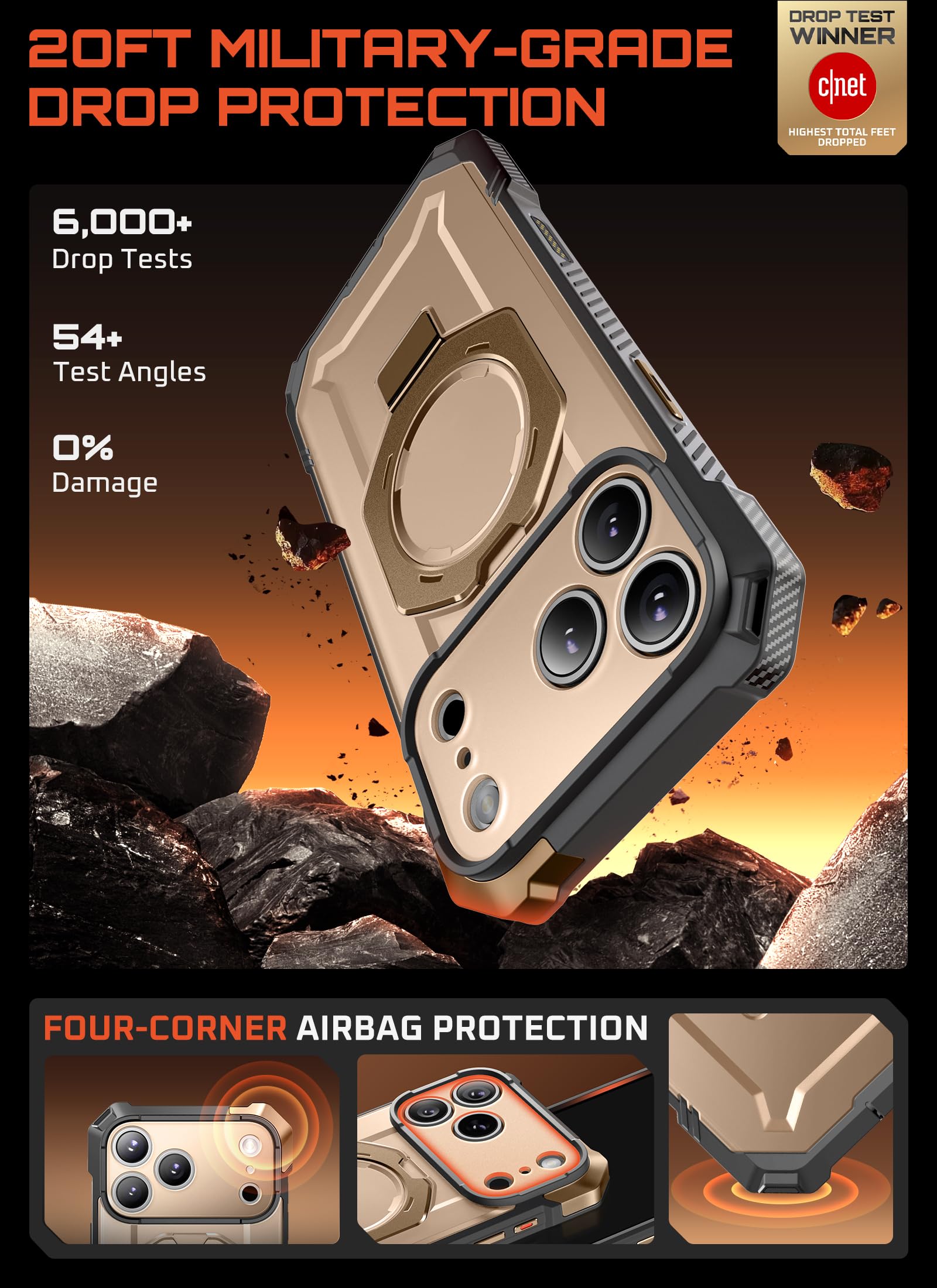 Supcase For Iphone 17 Pro Max Case With Kickstand (Unicorn Beetle Grip), [Camera Control Cover] [Compatible With Magsafe] [Milit