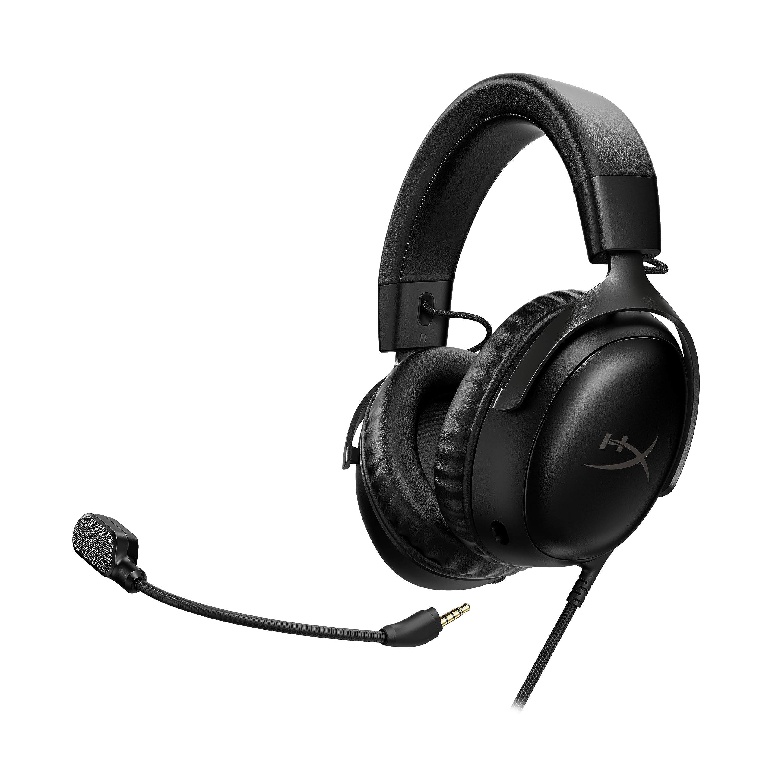 Hyperx Cloud Iii   Wired Gaming Headset, Pc, Ps5, Xbox Series X|S, Angled 53Mm Drivers, Dts, Memory Foam, Durable Frame, Ultra C
