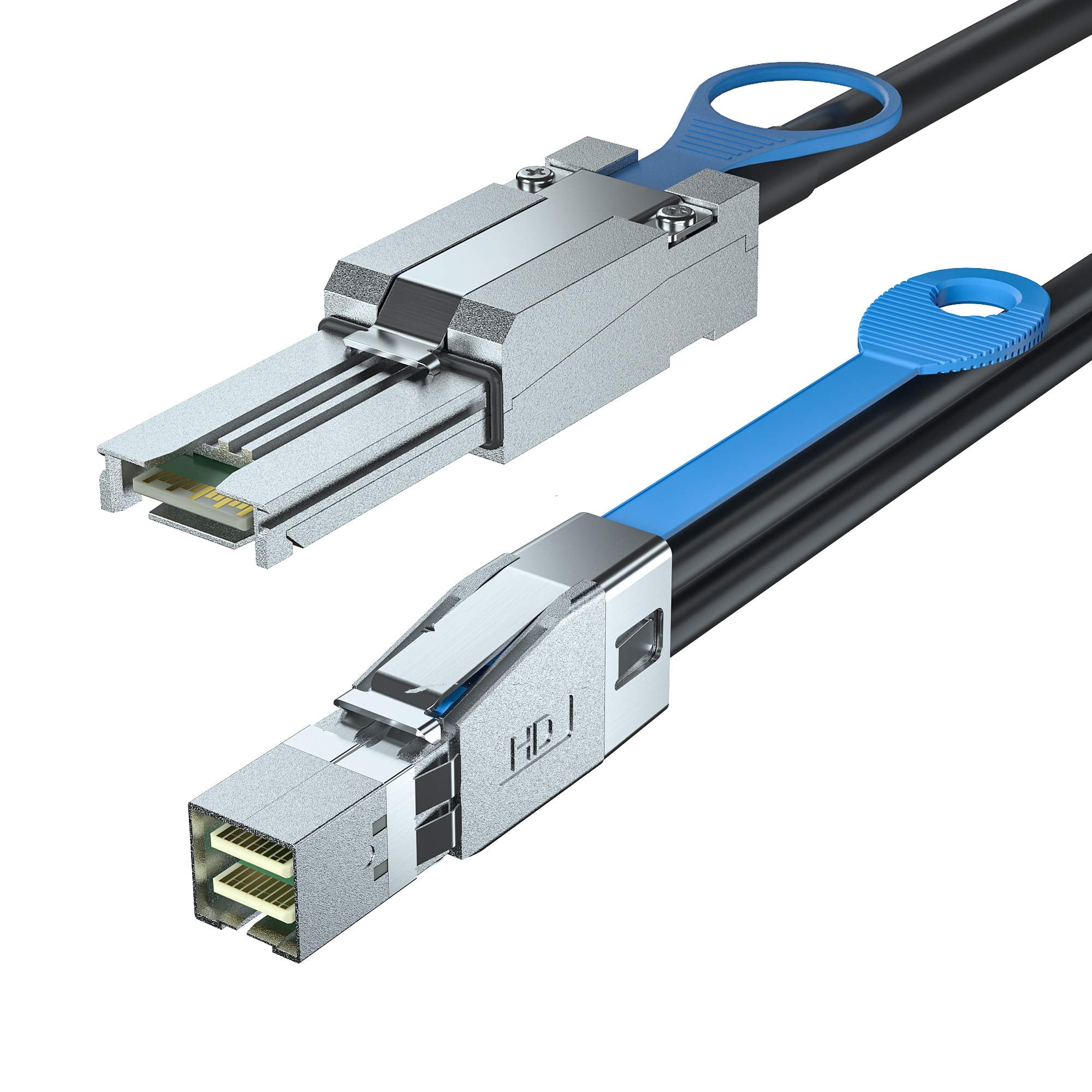 H!Fiber.Com Sff 8644 To Sff 8088 Cable, 6Gbps External Hd Mini Sas Hybrid Cable, 1.5 Meter(4.9Ft), 100 Ohms, Attached Scsi For R