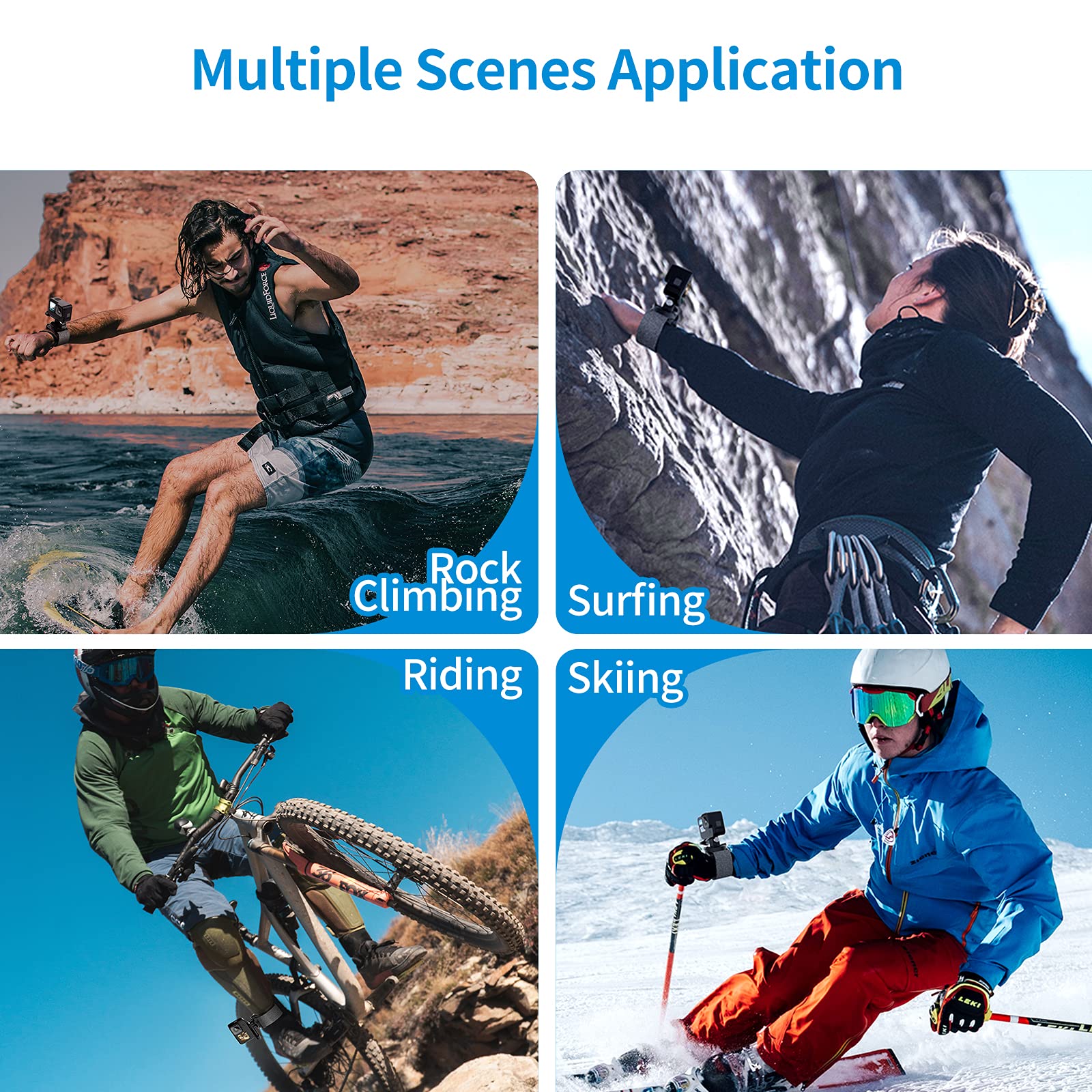 Telesin Upgraded Wrist Strap, 360 Rotation Arm Plam Ankle Mount Band Holder Cycling Mount For Gopro Max Hero 13 12 11 10 9 8 7 Black, Insta360 One R X2 Go3 Dji Osmo Action 5 Pro 4 3 Camera Accessories