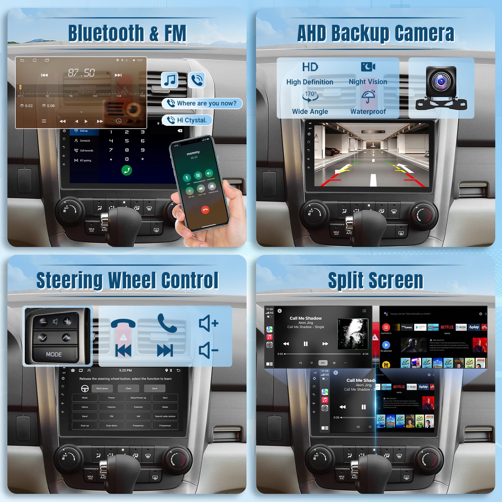 Naifay Android Car Stereo For Honda Crv 2007 2008 2009 2010 2011 Radio, 9Inch Touch Screen For Crv Radio With Carplay Android Au