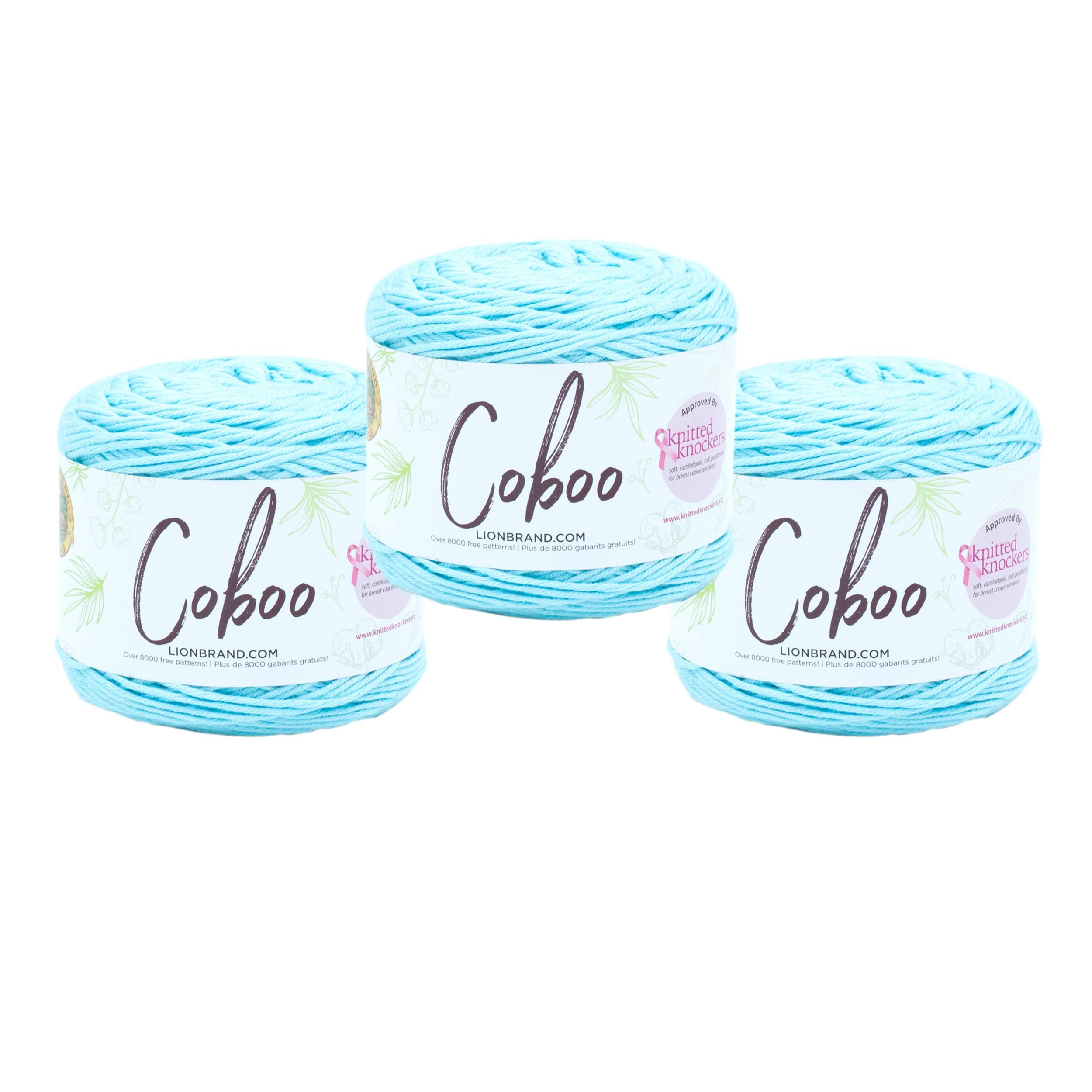 (3 Pack) Lion Brand Yarn Coboo Bamboo Yarn, Ice Blue