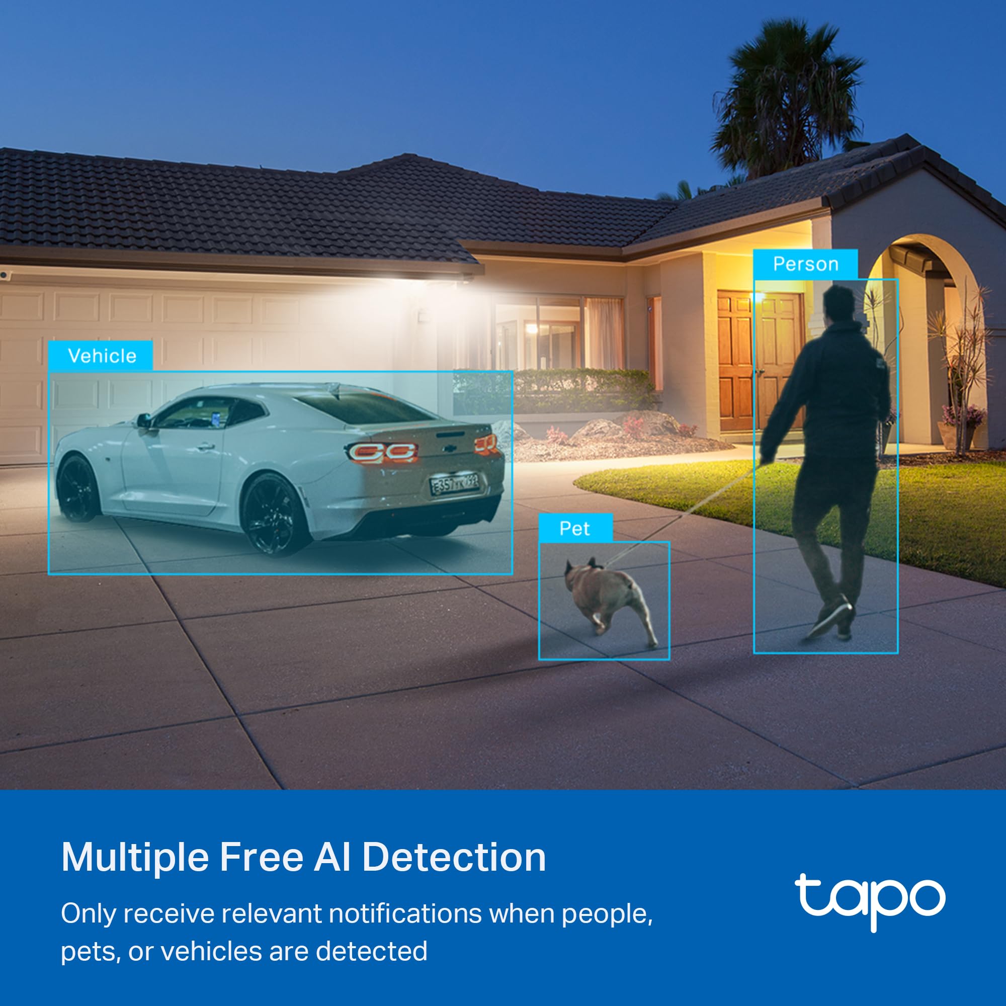 Tp-Link Tapo 2K Qhd Outdoor Pan/Tilt Wi-Fi Security Camera, 360 View, Motion Tracking, Color Night Vision, Free Person/Vehicle/M