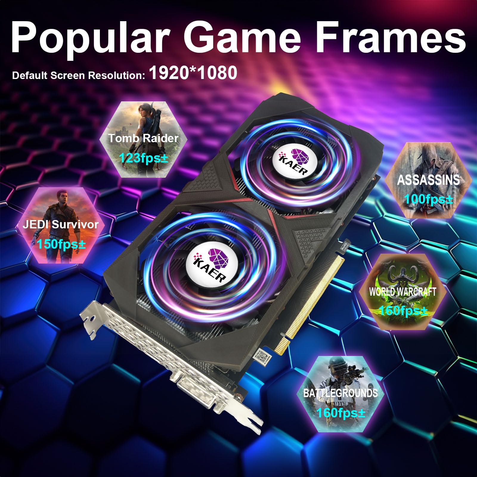 Kaer Gaming Geforce Rtx 2060 6Gb Gdrr6 192 Bit Hdmi/Dp/Dvi 1680Mhz Dual Fans Ray Tracing Graphics Card