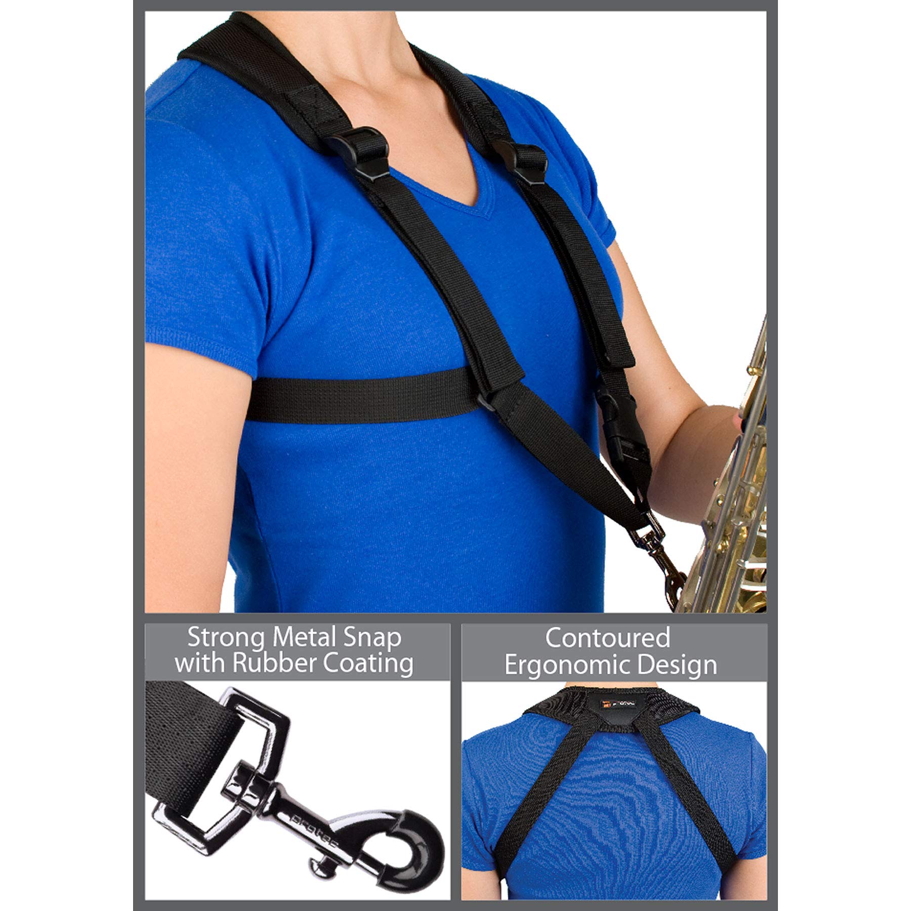 Pro Tec Protec Saxophone Harness With Deluxe Metal Trigger Snap Size: Small, Model A306Sm