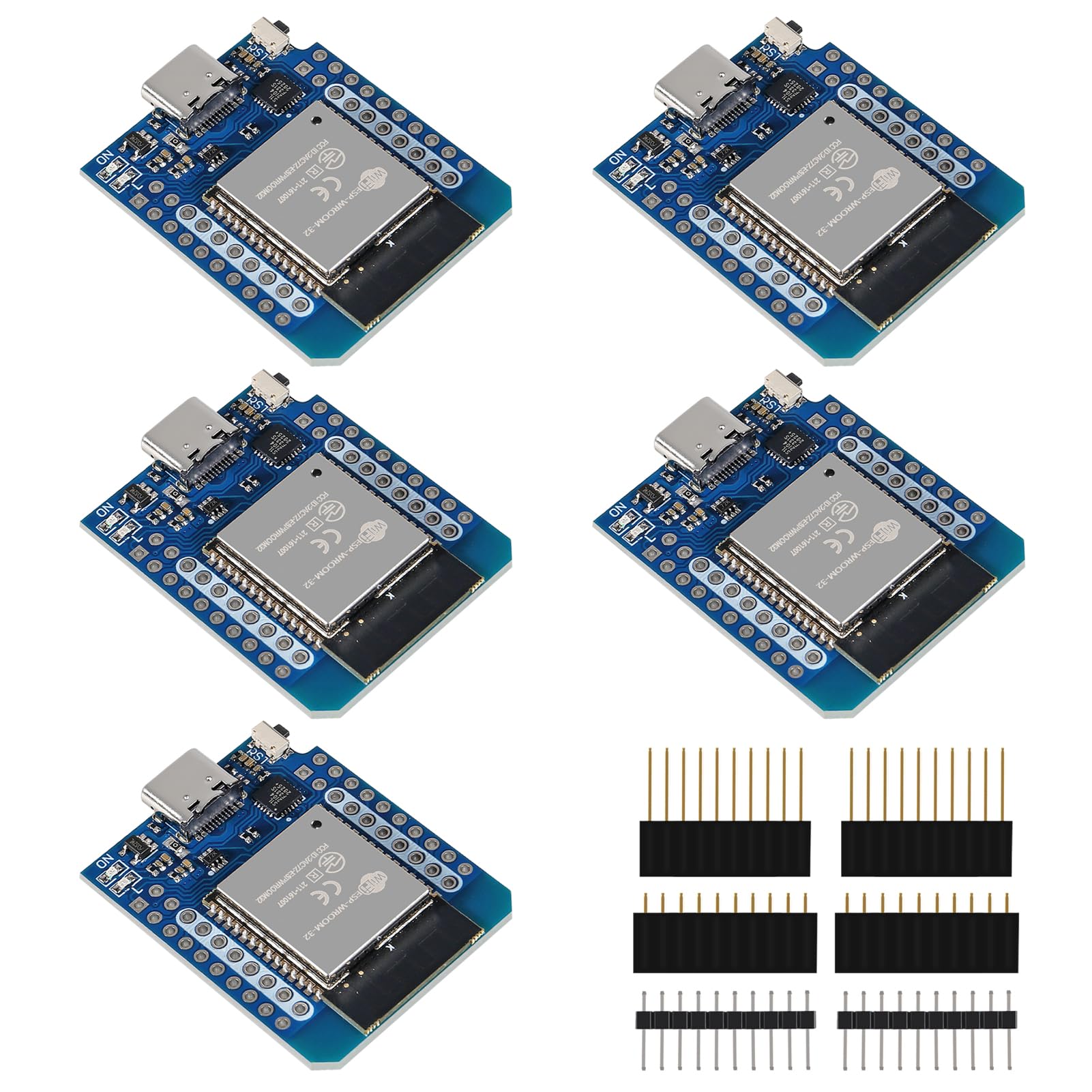 Type C D1 Mini Nodemcu Esp32 Esp Wroom 32 Wlan Wifi Bluetooth Iot Development Board 5V Compatible For Arduino (5Pcs Type C)