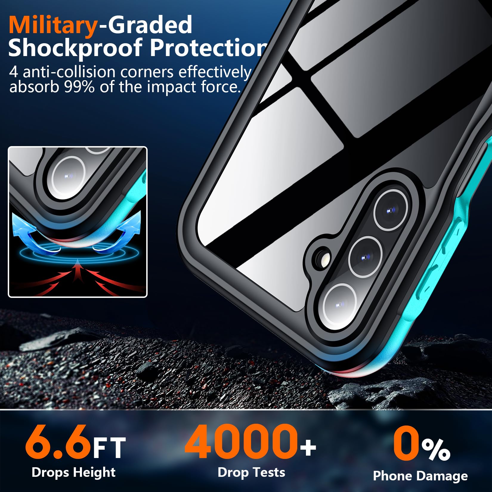 Spidercase For Samsung Galaxy A14 5G Case Waterproof,Full Heavy Duty Protection,Built In Screen & Camera Protector,Military Shoc