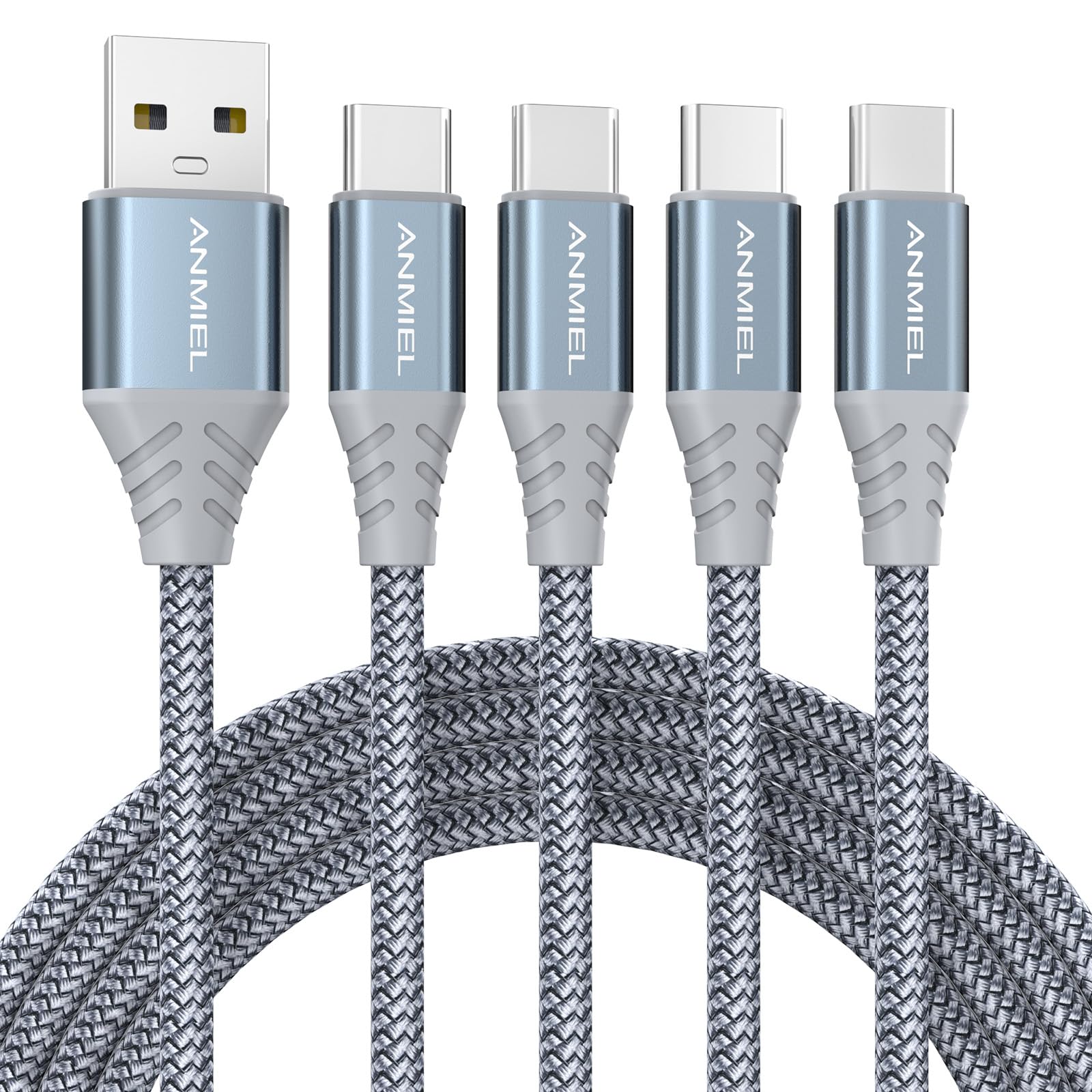 Anmiel Usb C Cable 4Pack 10Ft 3.1A Fast Charging Cable Usb Type C Charger Cord Nylon Braided Compatible With Samsung Galaxy A10E