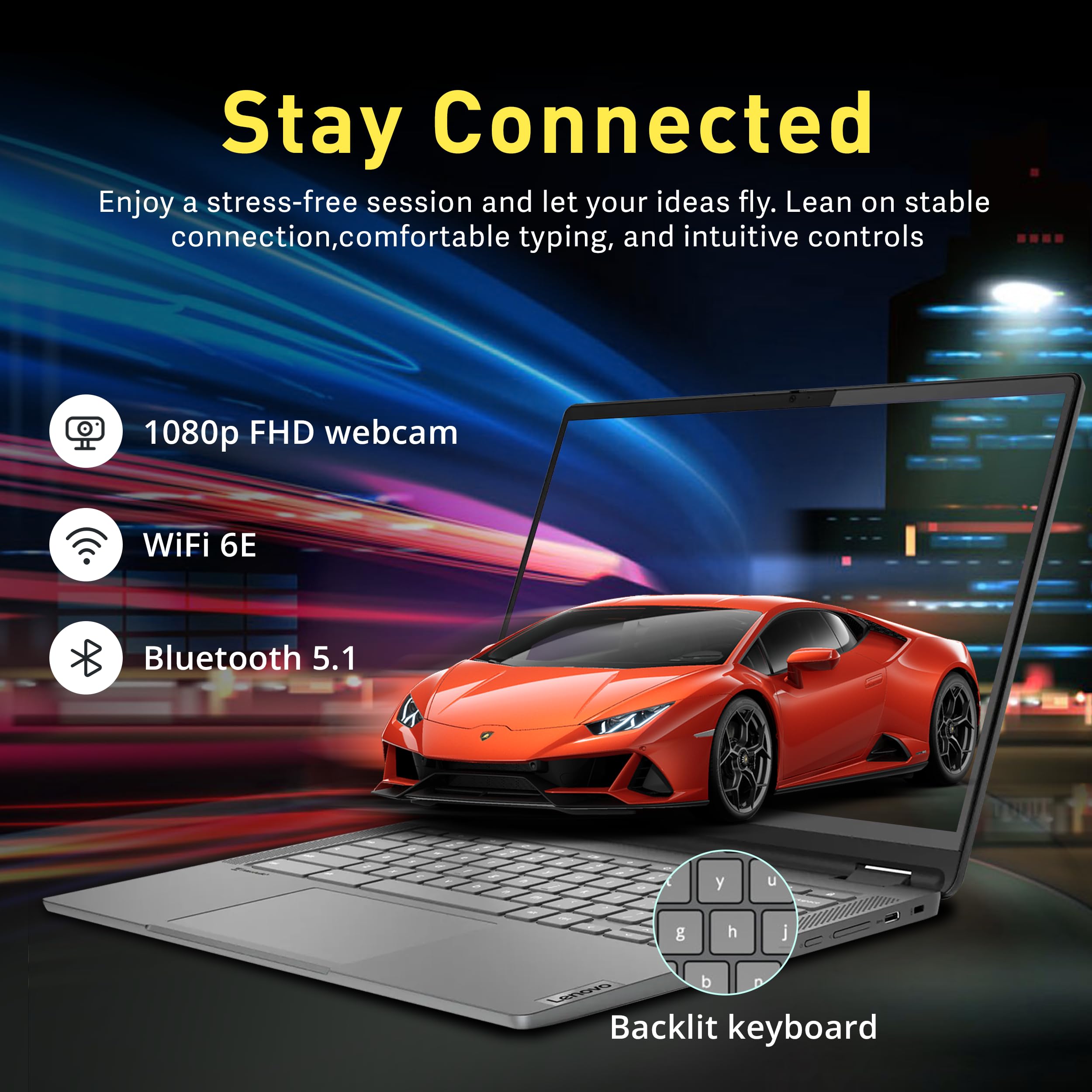 Lenovo Ideapad Flex 5I 14 Fhd 2-In-1 Touchscreen Laptop, Intel I3-1315U, 8Gb Ram, 128Gb Ssd, Intel Uhd Graphics, Backlit Keyboar