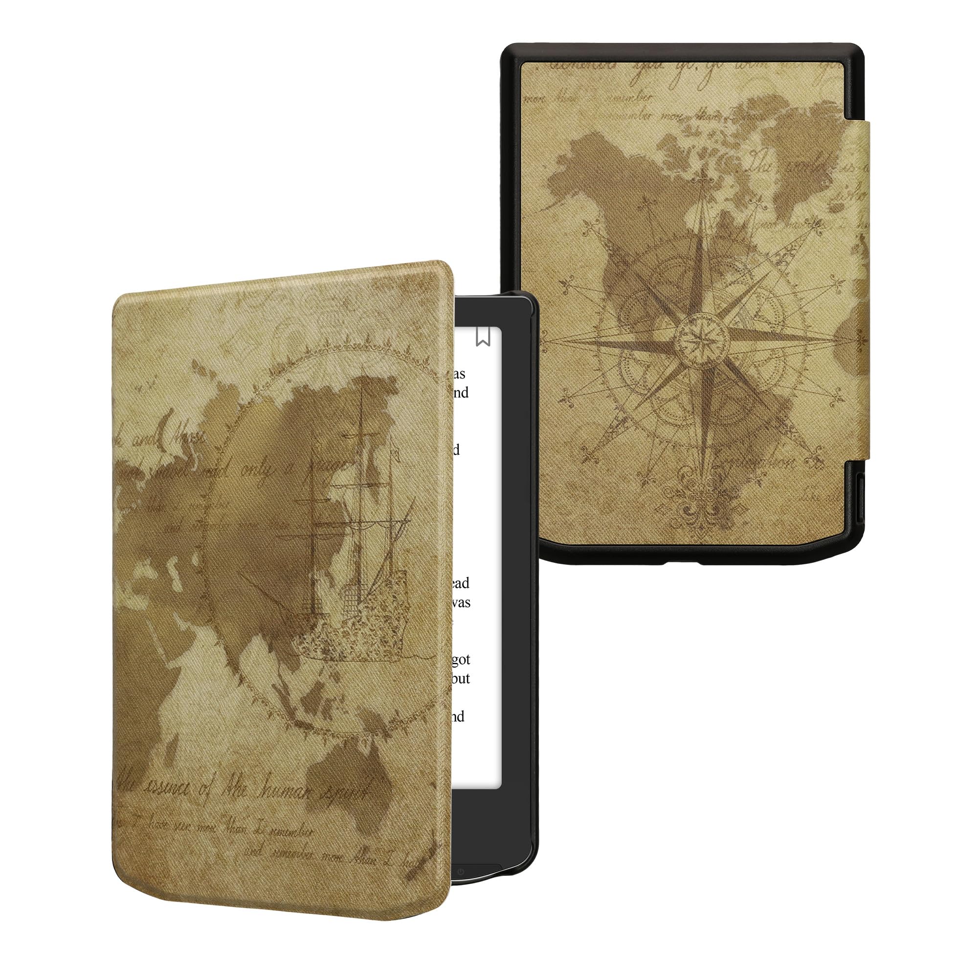 Kwmobile Case Compatible With Pocketbook Verse/Verse Pro/Verse Color/Vivlio Light/Light Hd Case   Ereader Cover   Travel Vintage