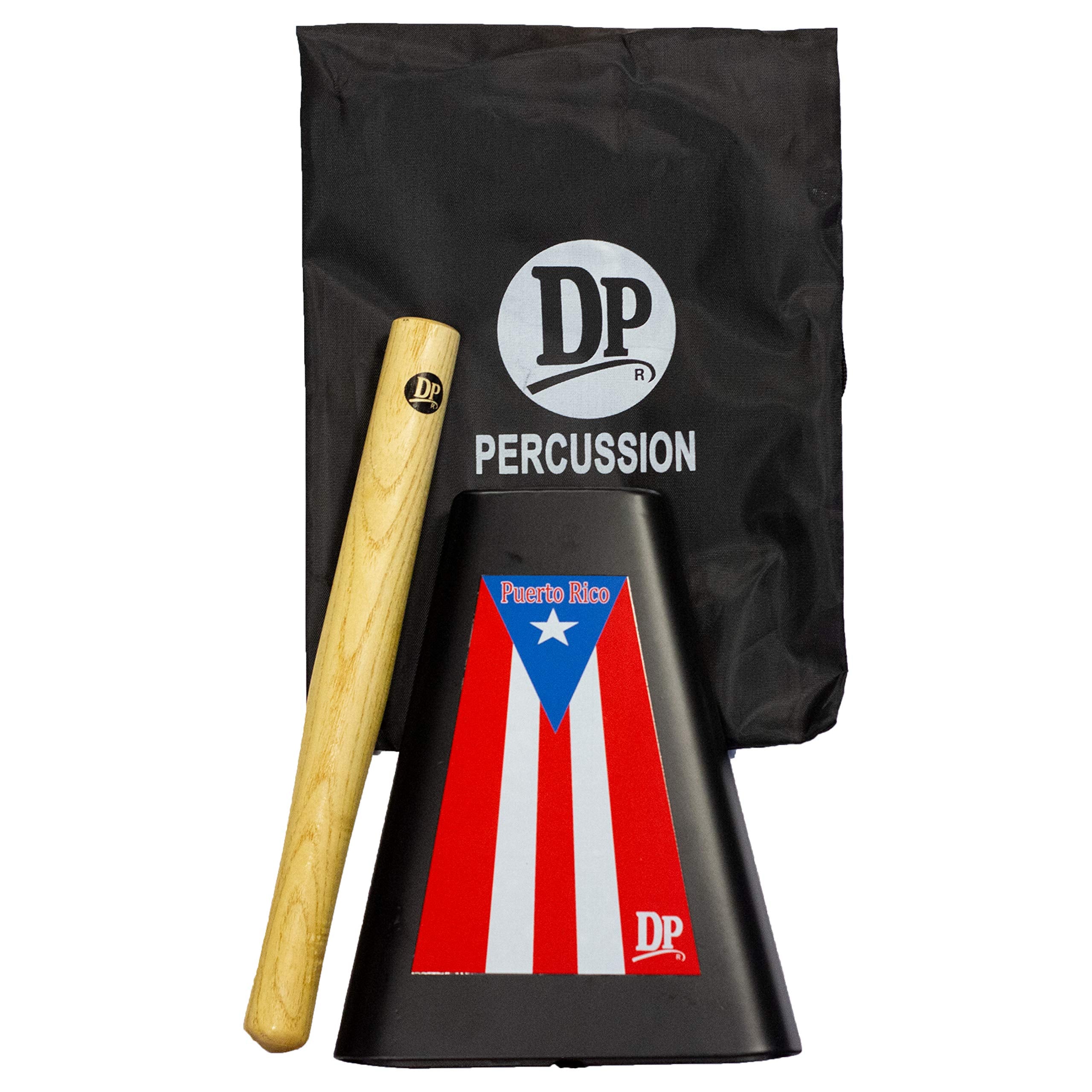 Dp Music Puerto Rico Flag 8 Inch Metal Cow Bell Noise Maker With Beater And Bag   Cowbell For Sporting, Football Games, Events