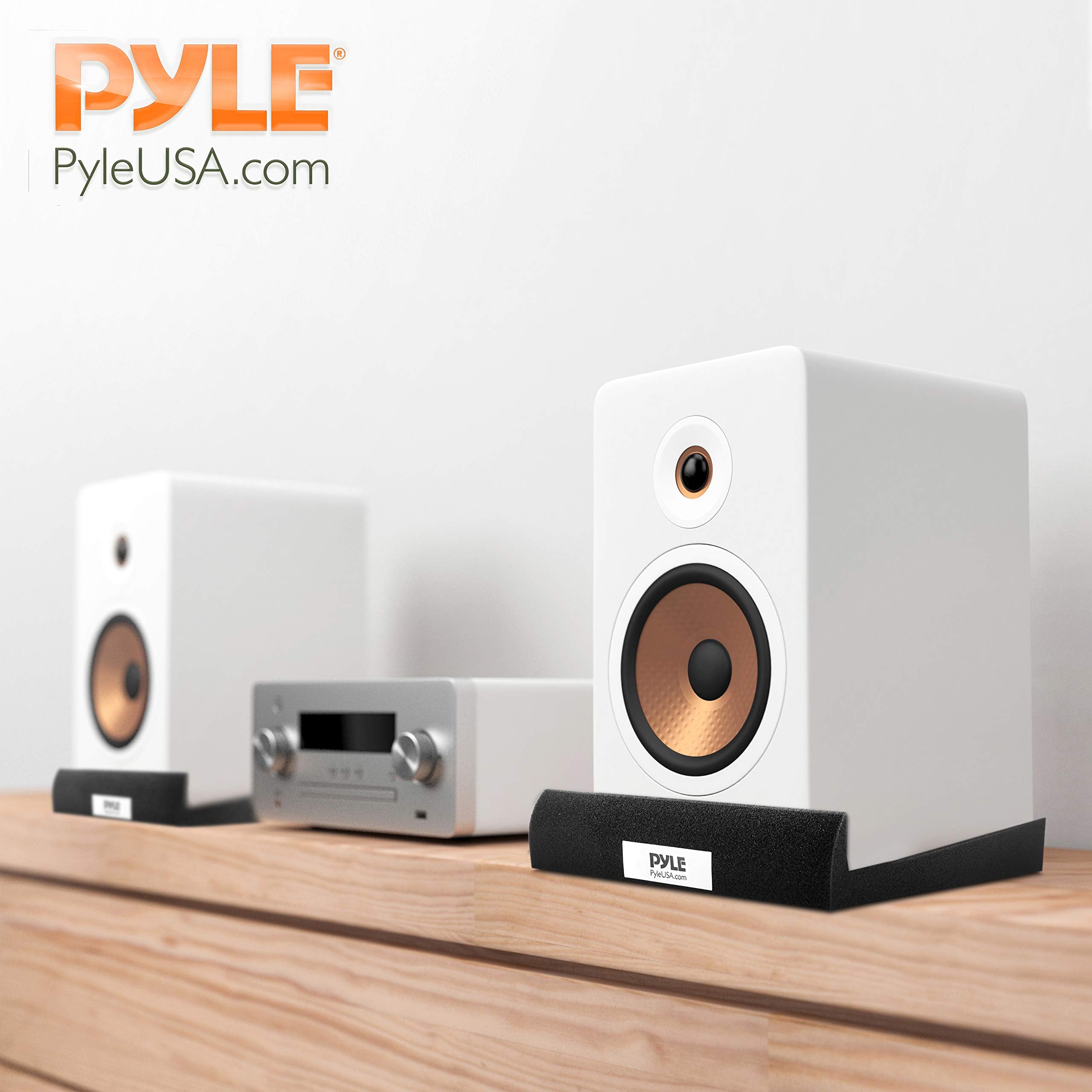 Pyle Sound Dampening Speaker Riser Foam - Audio Acoustic Noise Isolation Platform Pads Recoil Stabilizer For Studio Monitor, Sub