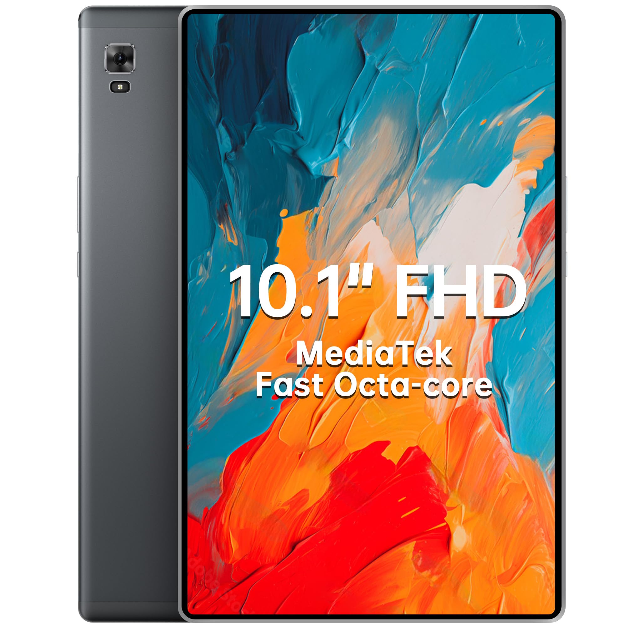 HAOVM 10-inch Android Tablets,1920x1200 IPS Full HD Display, MTK Octa-Core Processor, 64GB Storage, 1TB Expandable,6000mAh Batte