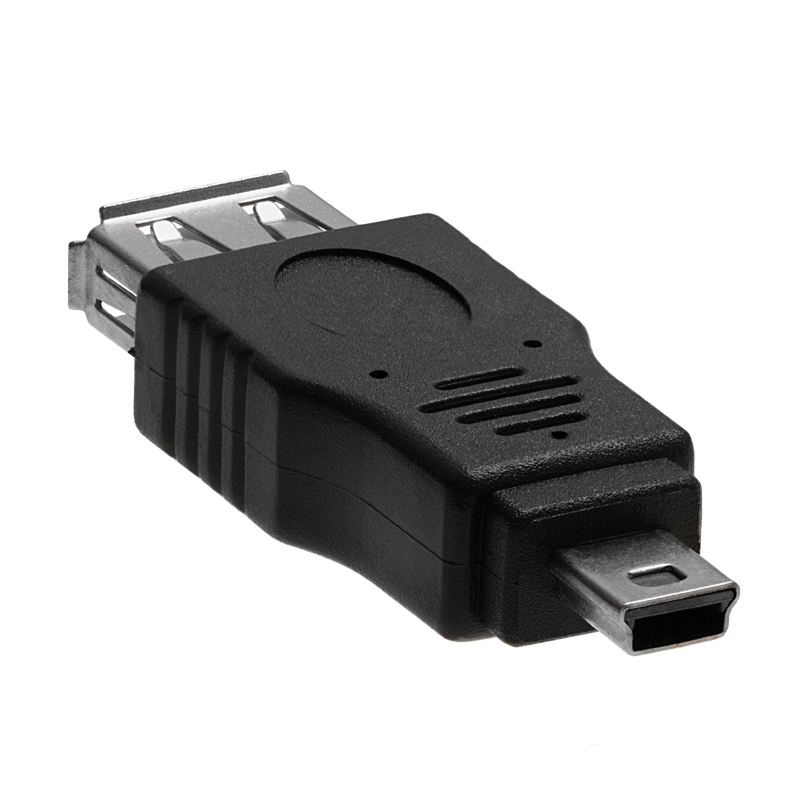 Cmple   Mini Usb 2.0 Male (Type B) To Usb Female (Type A) Connector, Usb Female To Mini Usb Male Converter For Gps, Smartphone