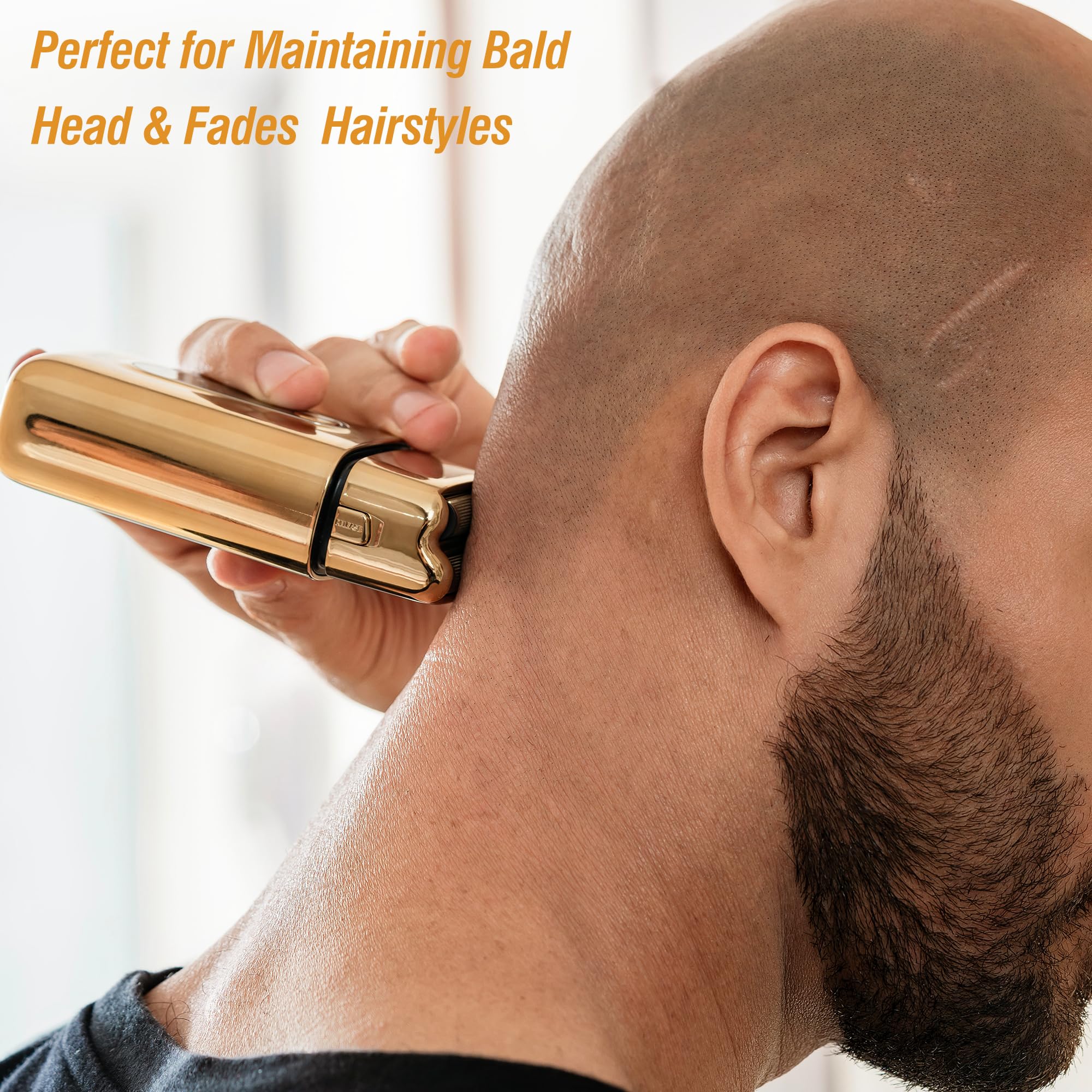 Electric Foil Shavers For Men Barbers   Dual Foils Shaver For Bald Head, Fades, Hairline With Gold Titanium Foil Cutters   Preci