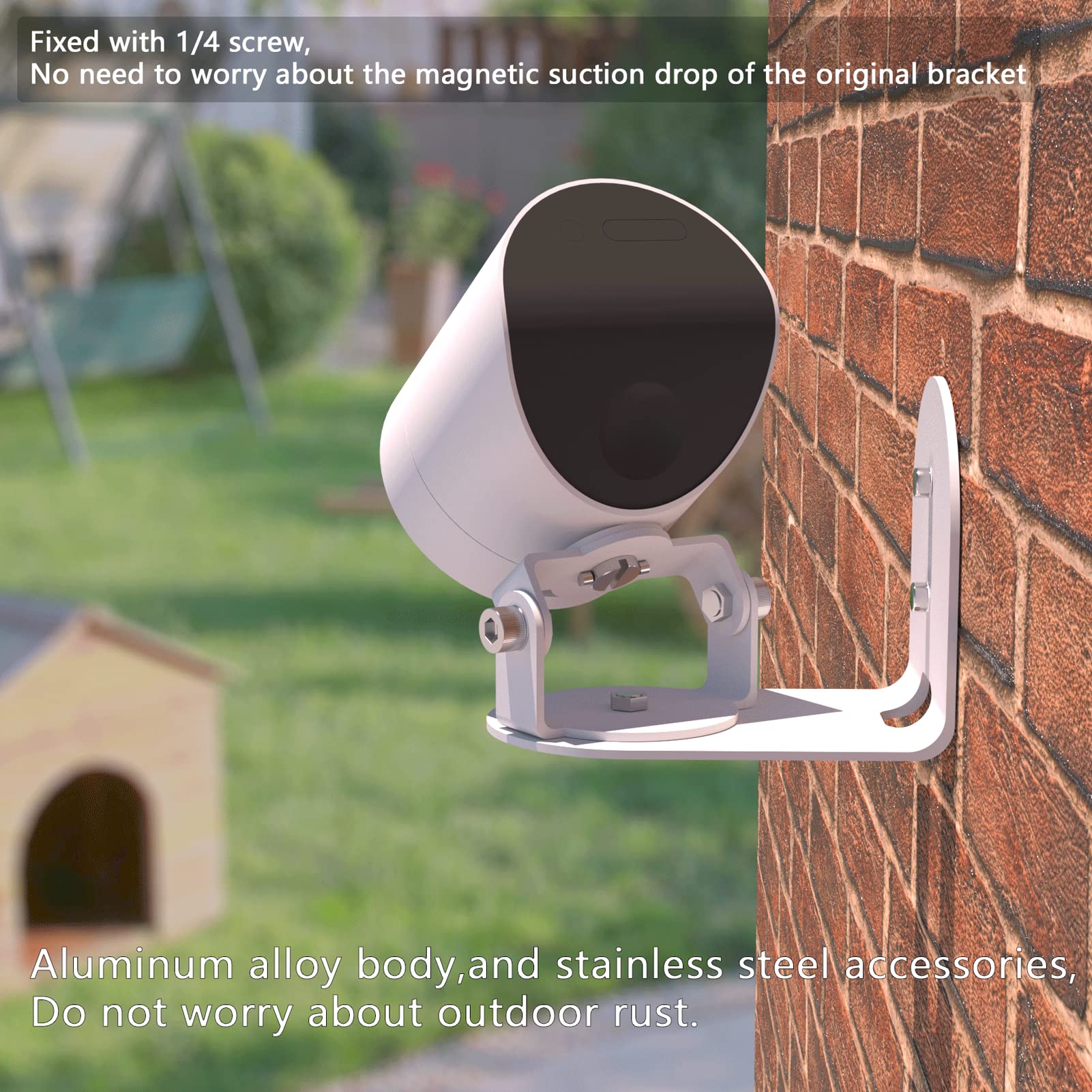 Teccle Metal Wall Mount For Simplisafe Outdoor Camera, Anti Drop, 360 Degree Adjustment Swivel Mount Bracket (Camera Not Included) (2 Pack)