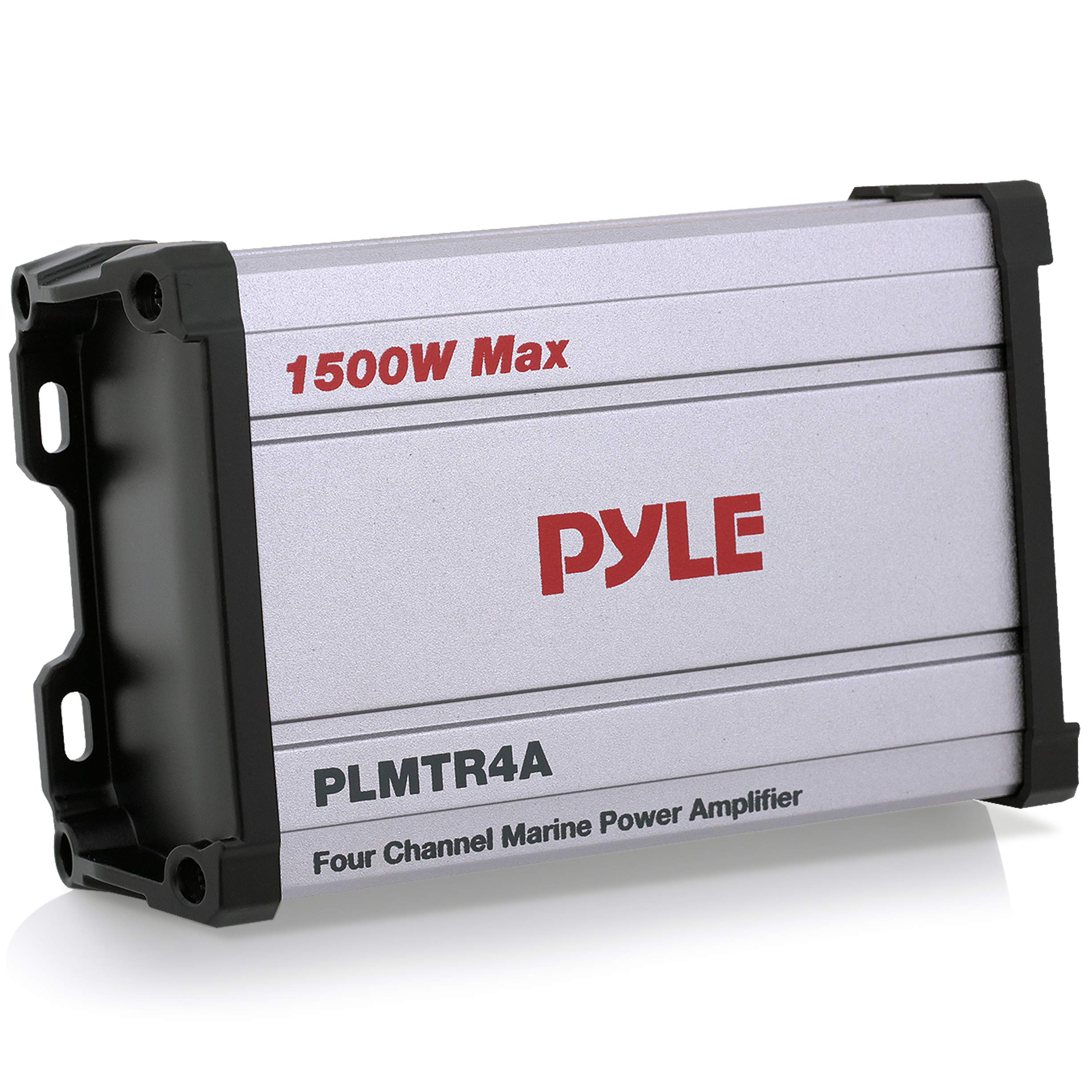 Pyle 4Channel Marine Amplifier Receiver  Waterproof and Weatherproof Audio Subwoofer for Boat Stereo Speaker & Other Watercraf