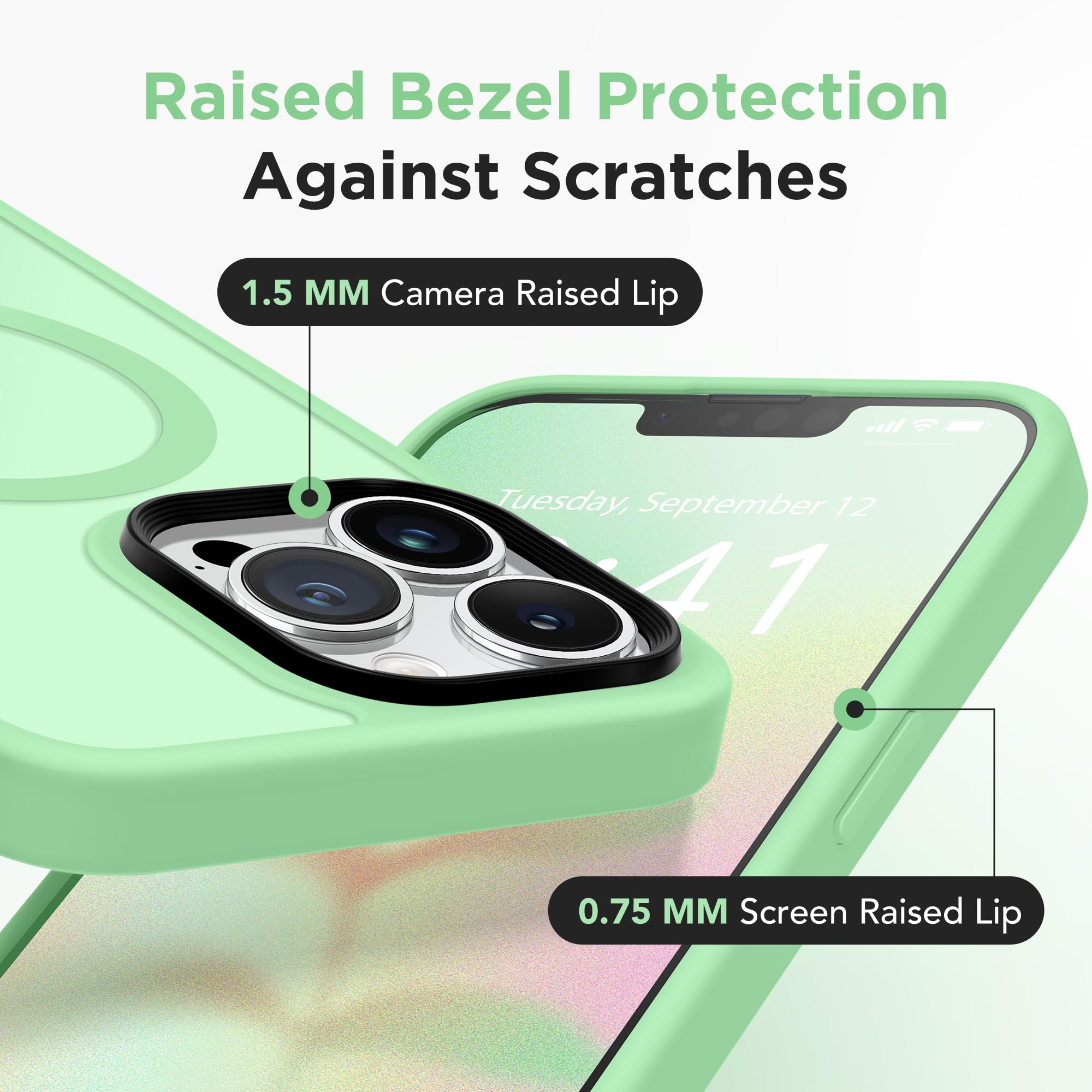 Gonez Magnetic For Iphone 13 Pro Max Case,Compatible With Magsafe,[2 Screen Protector & 2 Camera Cover][Anti Fingerprint] Slim T