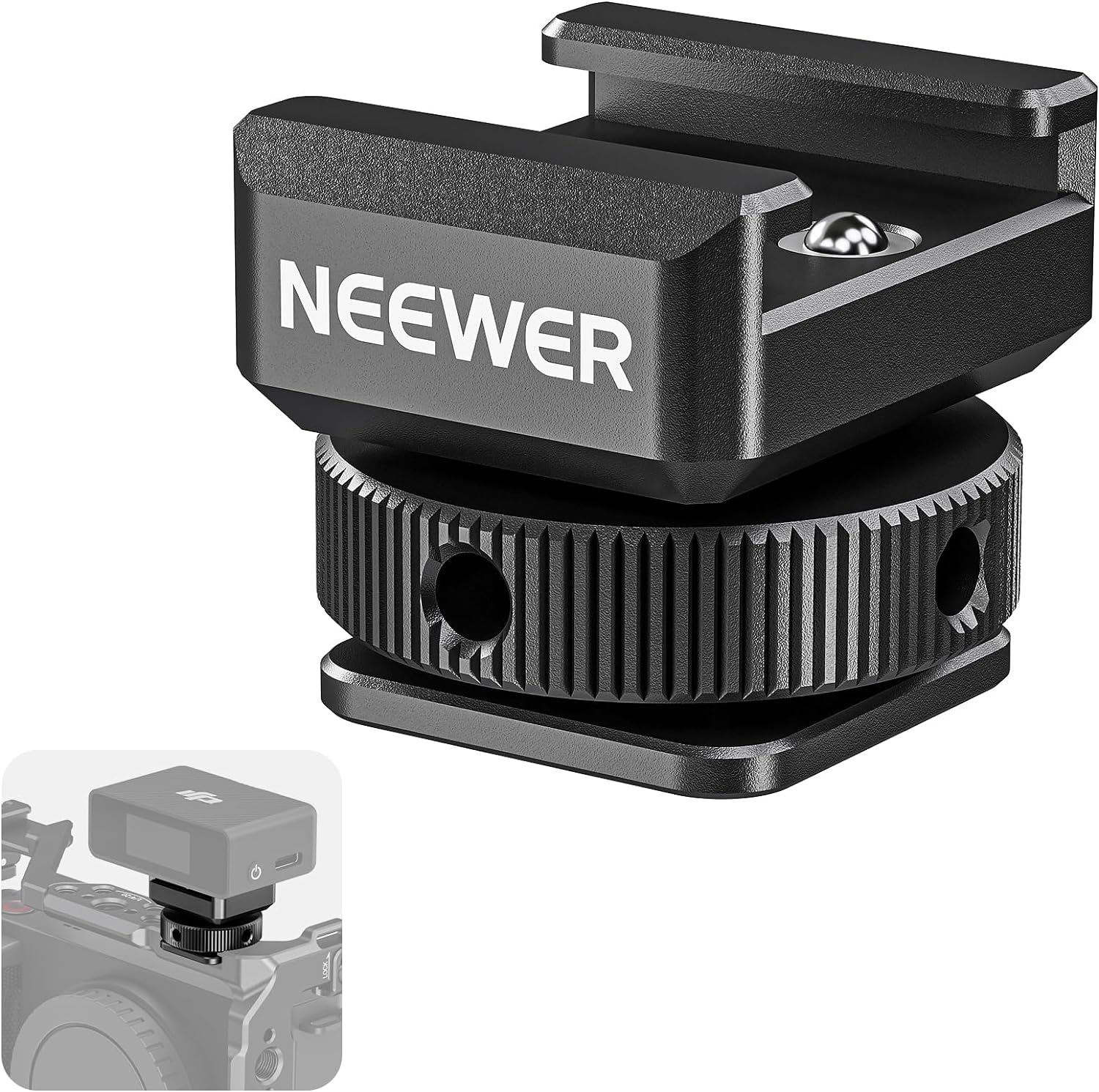 Neewer 2Pcs Cold Shoe Mount Adapter Compatible With Dji Hollyland Rode Wireless Lavalier Microphone Receiver, Anti Drop Mic Acce