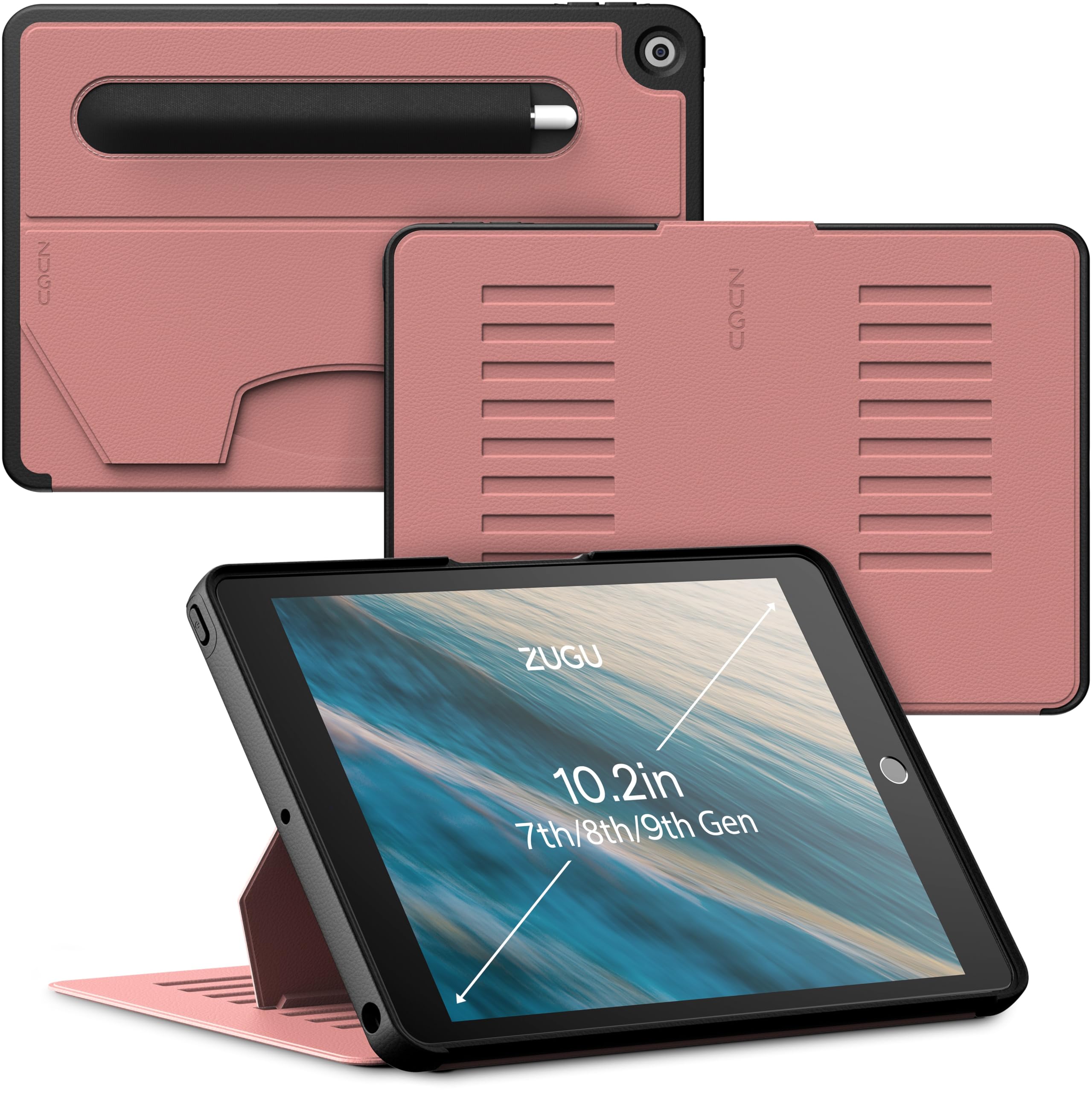 Zugu Case For 10.2 Inch Ipad 9Th Generation Case 7Th / 8Th Generation Case (2021/2020/2019) | Protective, Thin, Sleek Design, Magnetic Stand, Sleep/Wake Cover | Magnetic Cover | Desert Rose