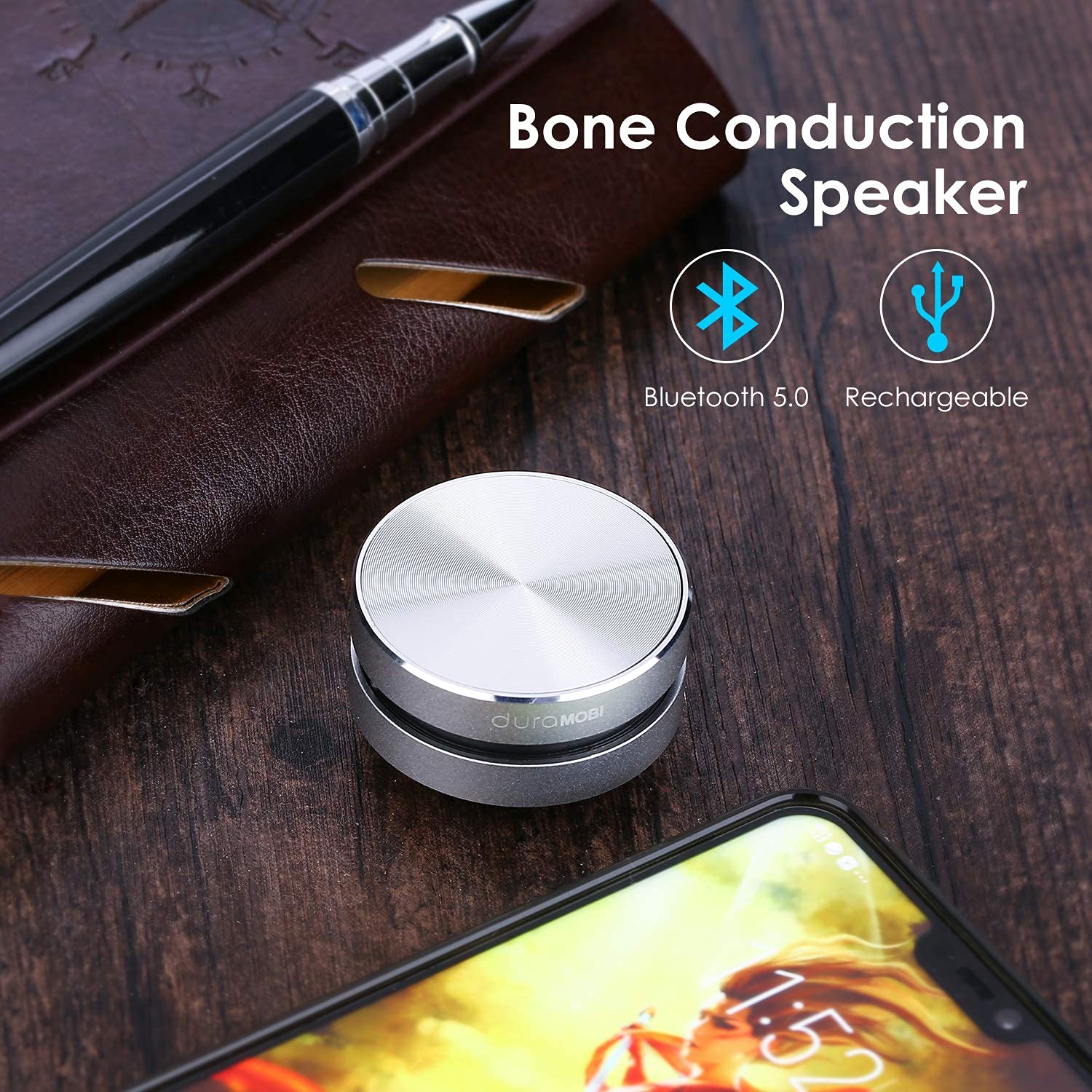 Bluetooth Mini Speaker Bone Conduction Portable Wireless Speaker Stereo Bass Sound Creative Portable Speaker Mini Size Music Pla