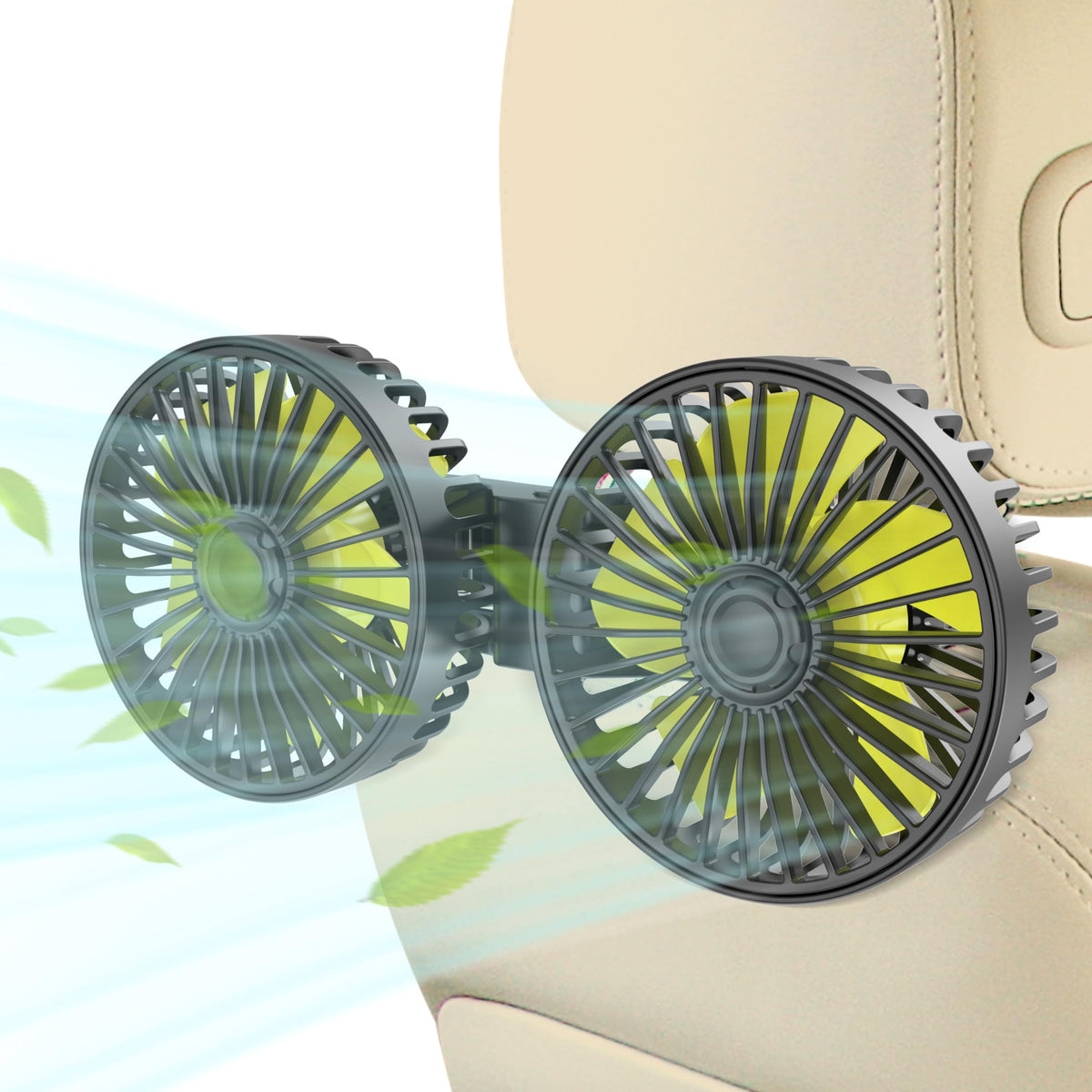 Car Rear Fan Wowok Car Fan For Rear Seat Passenger Dual Head Usb Car Seat Fan For B ...