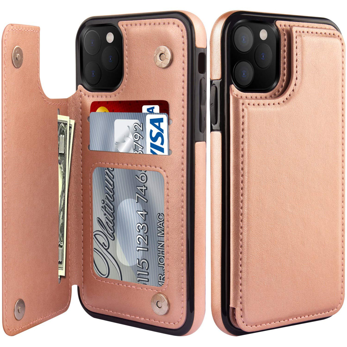 Leto Iphone 14 Pro Case,Luxury Flip Folio Leather Wallet Case Cover With Built-In Card Slots And Kickstand,Slim-Fit Rfid Blockin