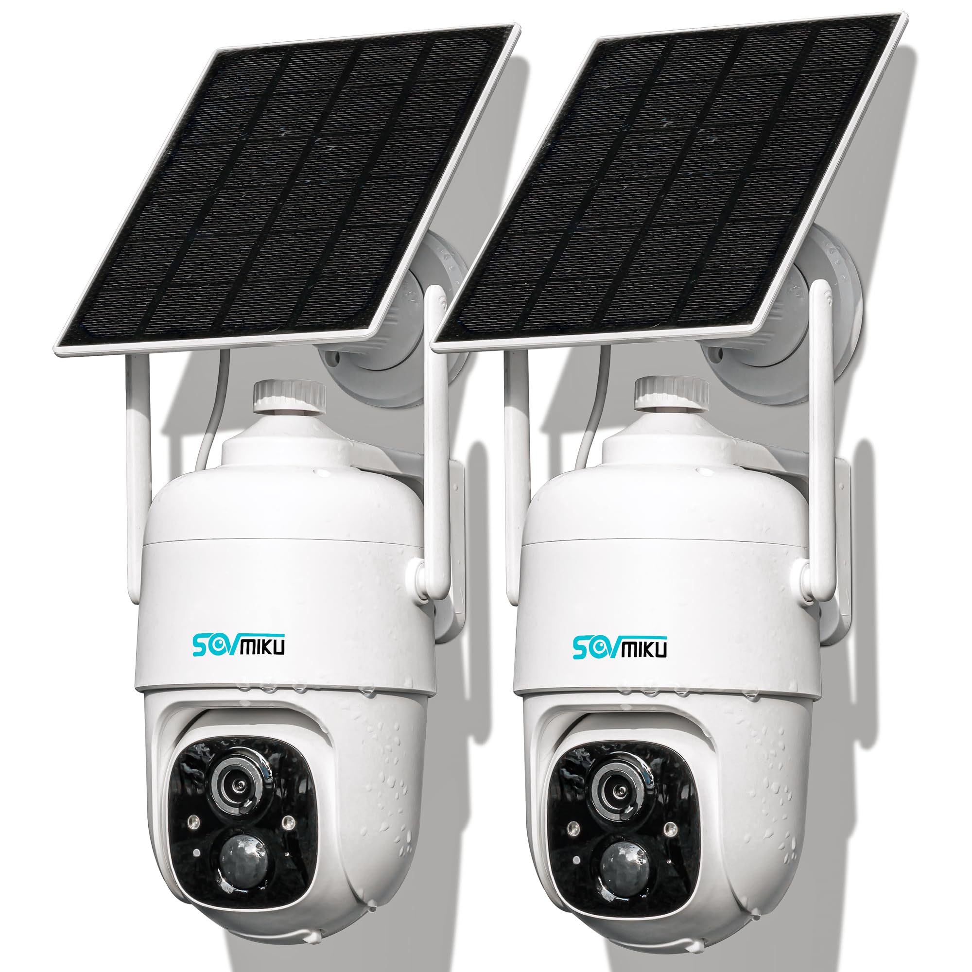 Sovmiku 2Cq1 Ai 2K Solar Security Camera Wireless Outdoor, Battery Powered Cam, Two Way Audio,Pir Motion Detection, 360 View Pan