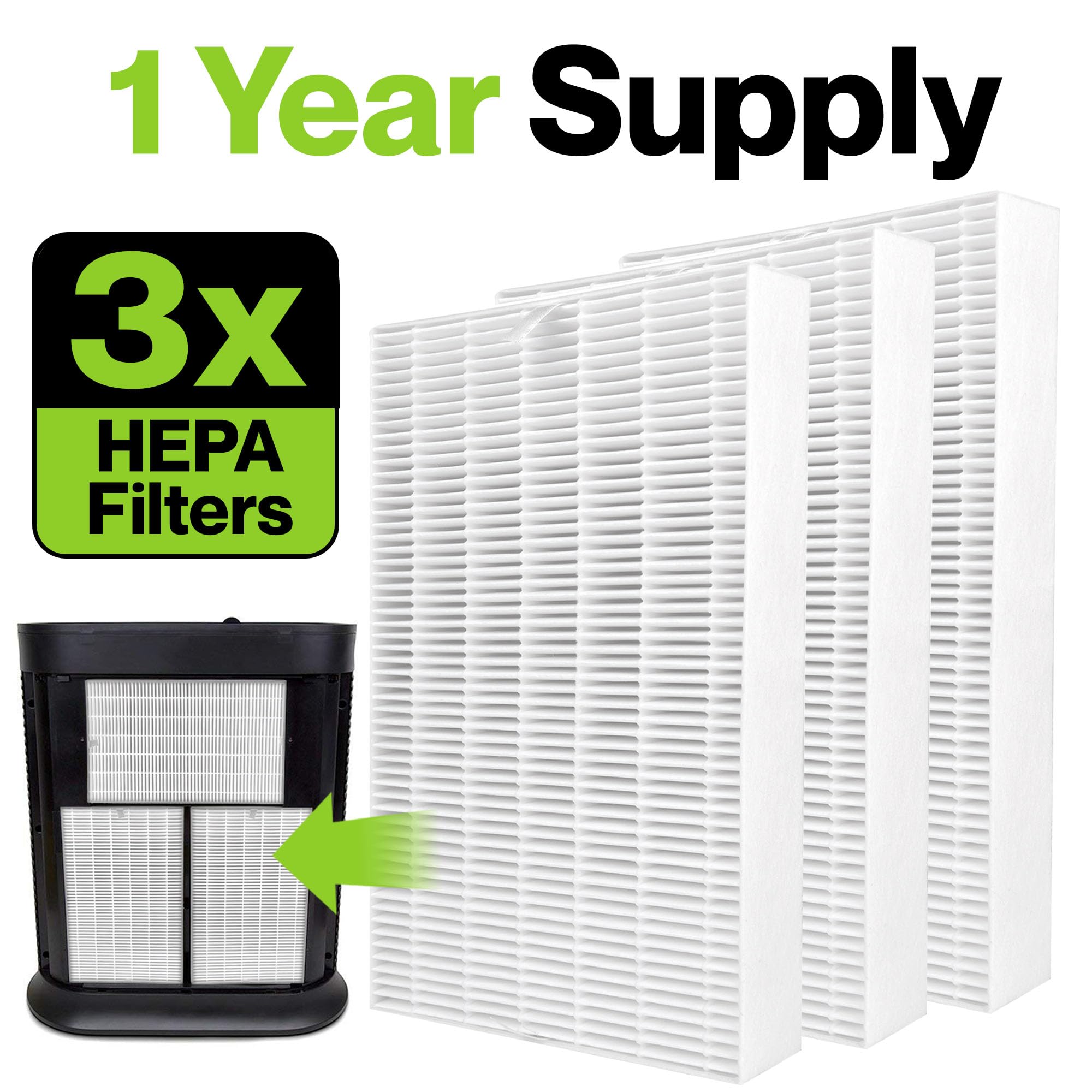 Durabasics 3 Pack Of Hepa Filters Compatible With Honeywell Air Purifier Replacement Filters, Honeywell Air Purifier Filters, Ho