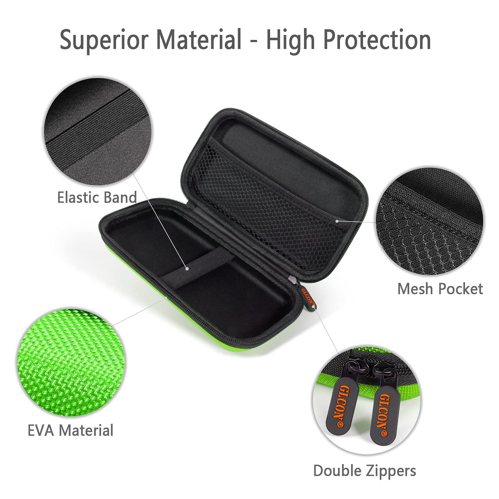 Glcon Power Bank Storage Case Hard Eva Protective Travel Case   Small Electronic Carrying Pouch For Hard Drive, Cell Phone, Char