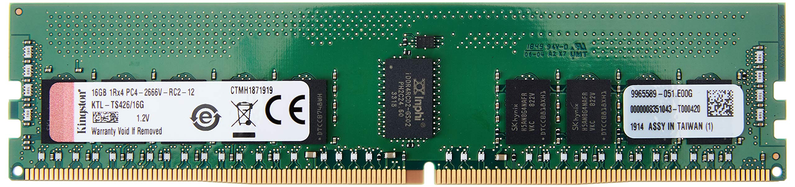 16G DDR4 2666MTs Reg ECC