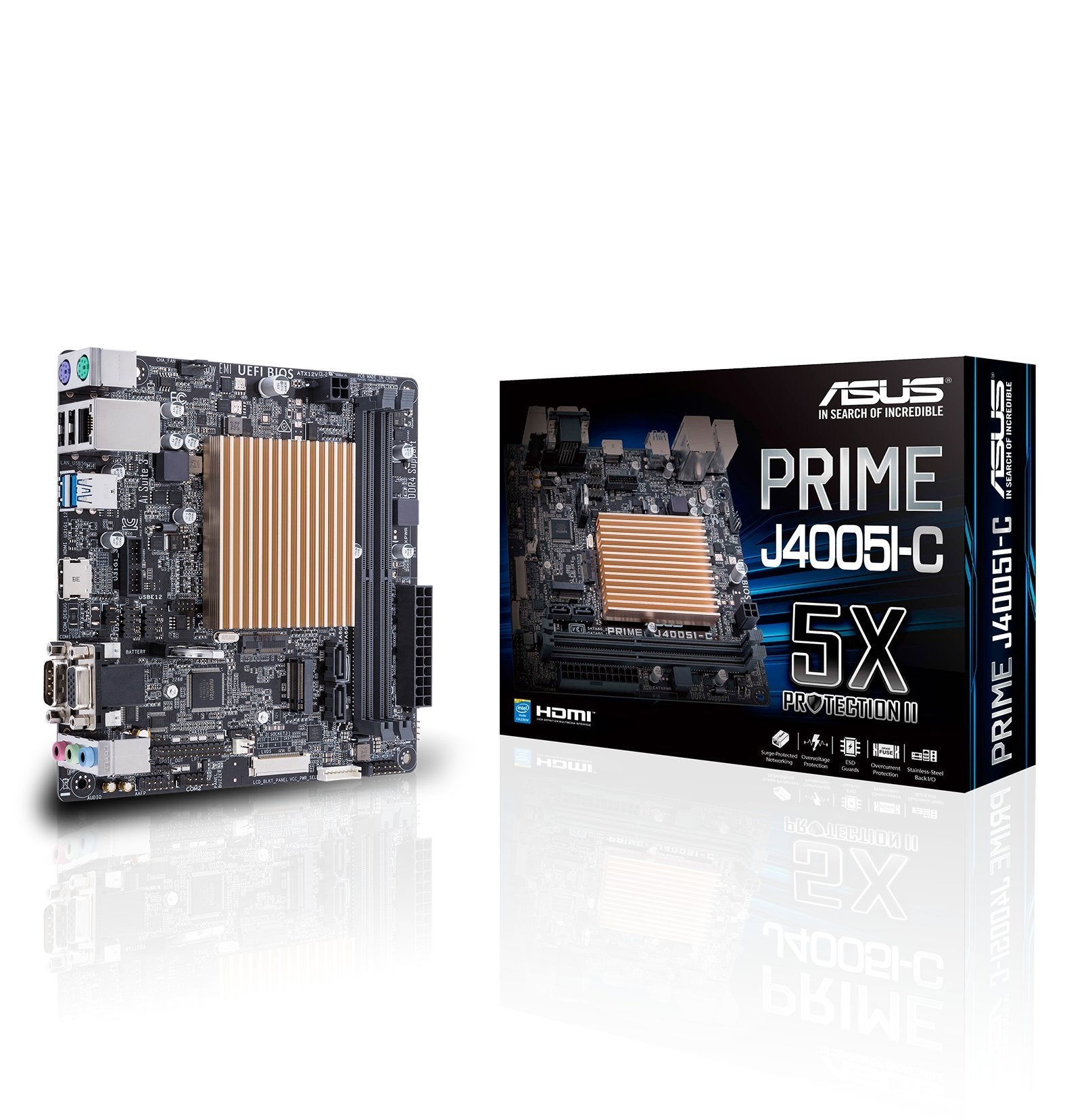 Asus MB Prime J4005IC Intel Celeron DualCore SoC DDR4 HDMI VGA LVDS M.2 mITX