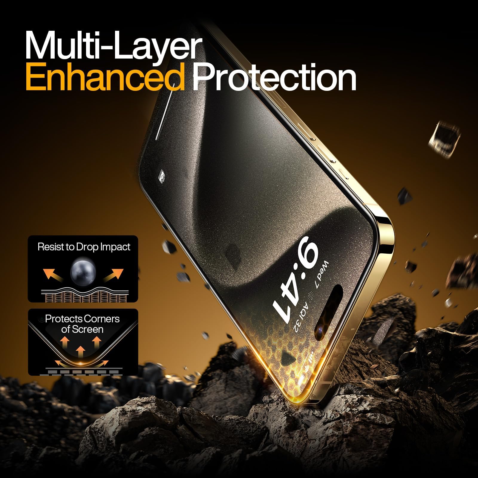 Smartdevil 3 Pack Screen Protector For Iphone 13, Iphone 14, Iphone 15, Iphone 12, Clear Tempered Glass Film, Super Fast Install