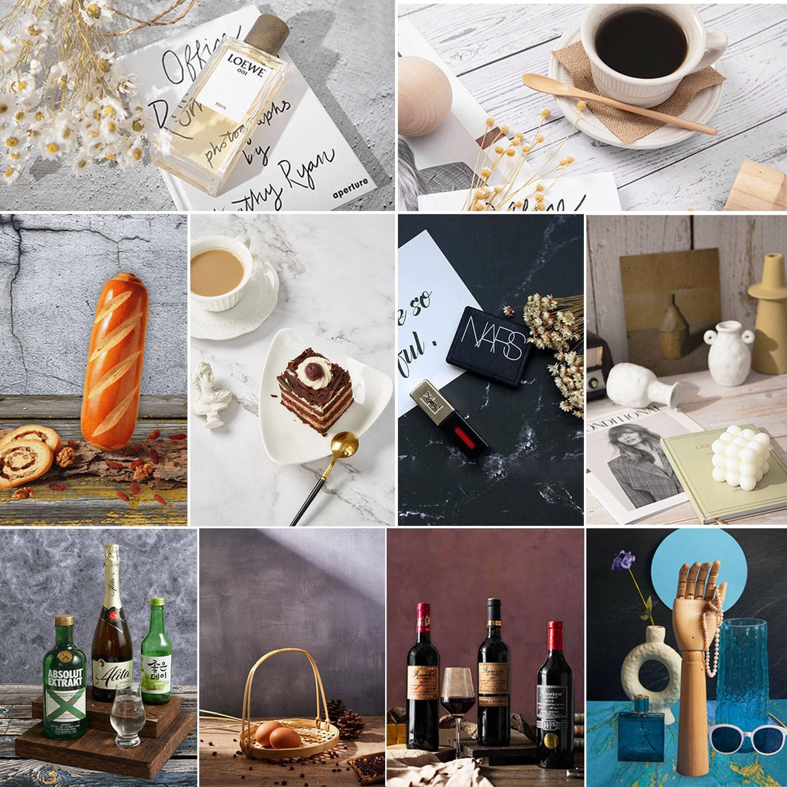 Photography Backdrops Product Photo Background:Small Product Photoshoot Paper Kit For Food Jewelry Picture. (Textured 22X 34Inch