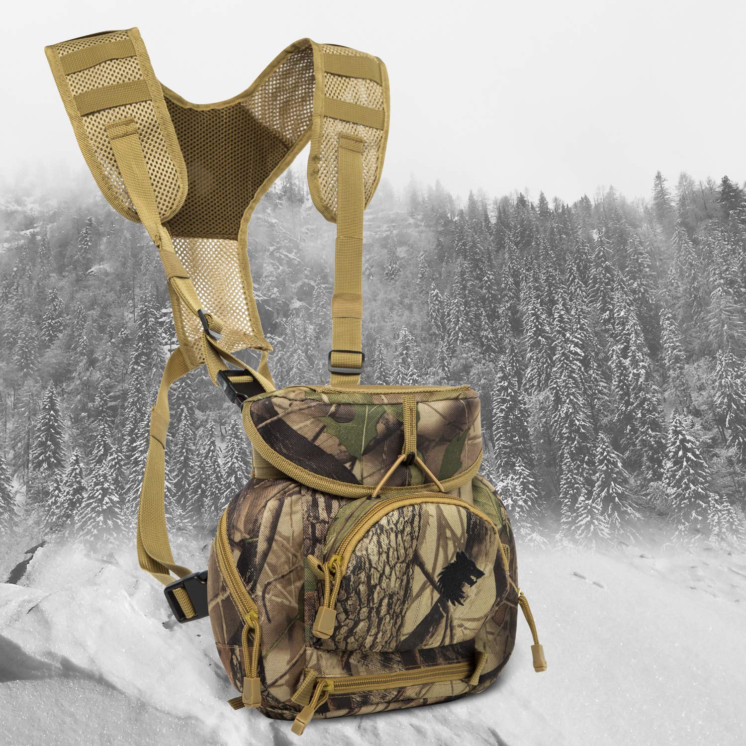 Fieldcraft Binocular Harness Chest Pack Field Pack Case For Men And Women For Binos Cameras Optics Rangefinder Gear