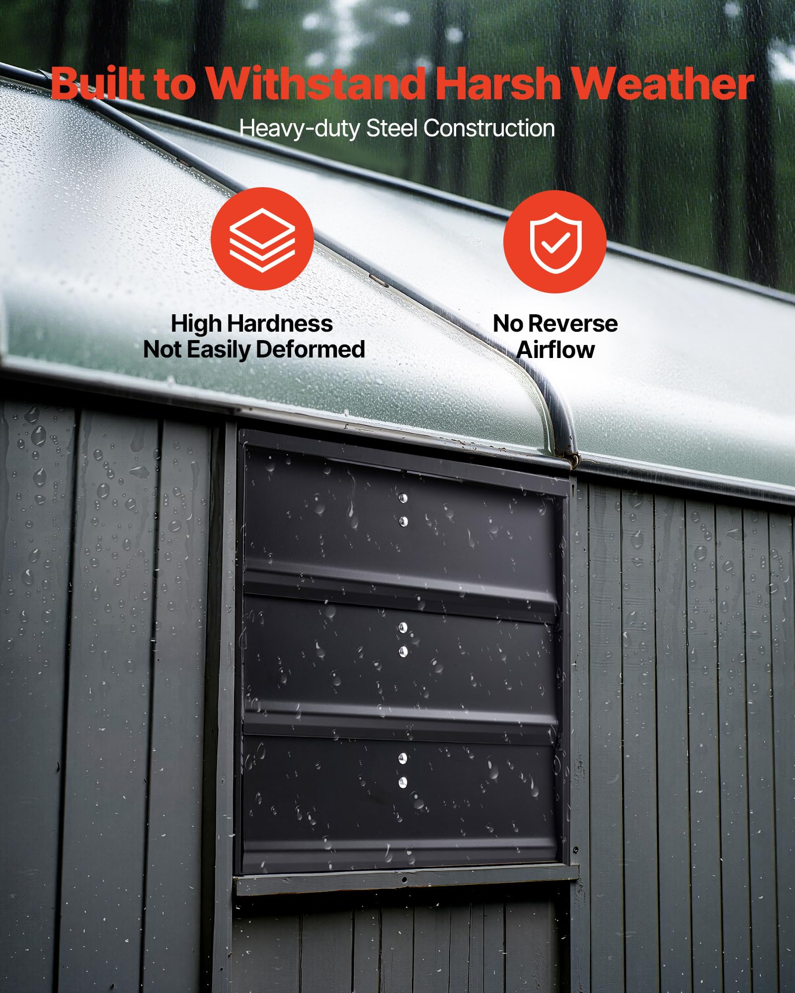 Vevor 14 Inch Shutter Exhaust Fan, Wall Mounted Attic Vent Fan With Variable Speed Controller, 1400 Cfm, Ac Motor, Heavy-Duty St