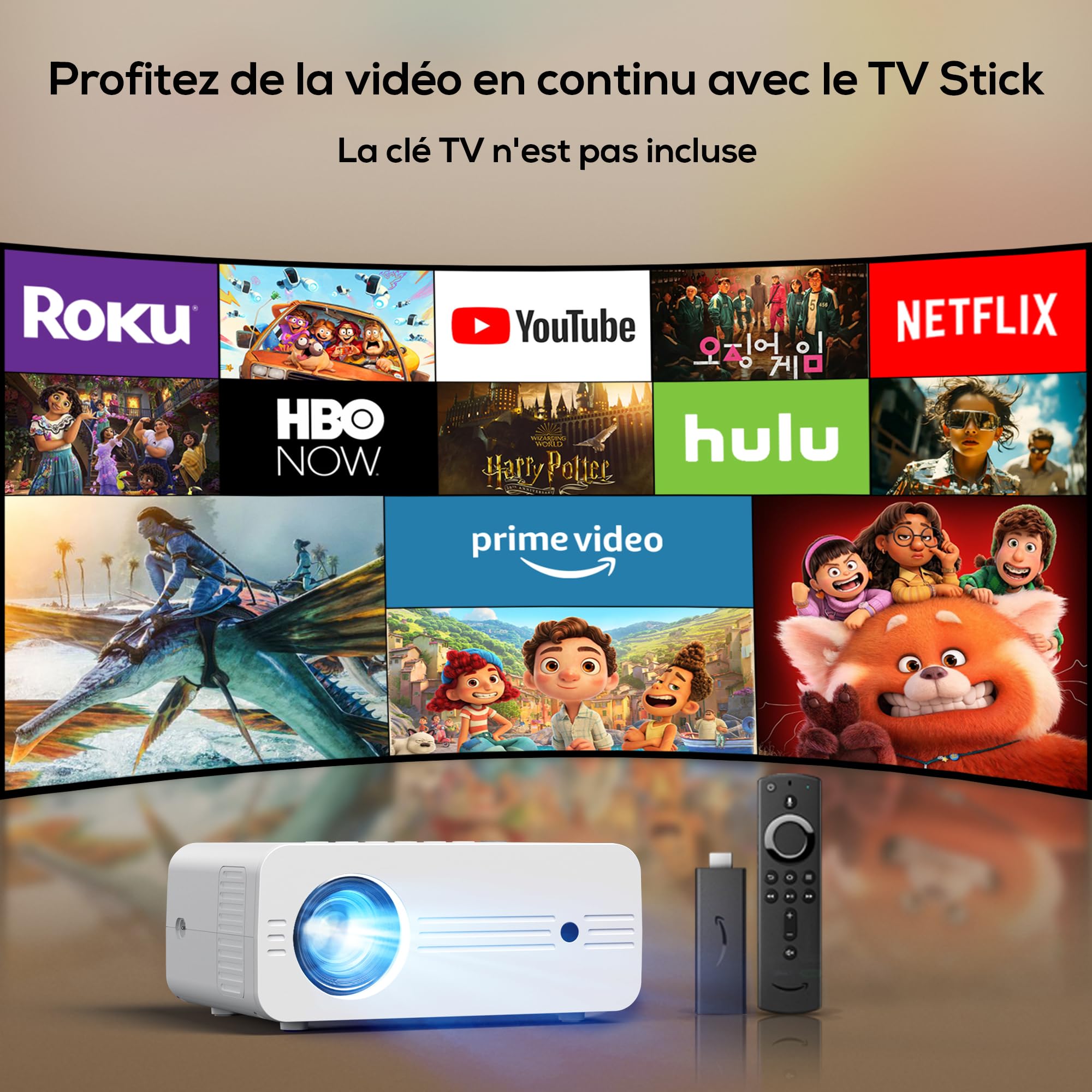 Projector With Wifi And Bluetooth, 5G Wifi Native 1080P 13000L 4K Supported, Akiyo Iphone Projector With Projector Stand, Outdoor Projector For Home Theater,Compatible With Ios/Android/Laptop/Hdmi/Ps5
