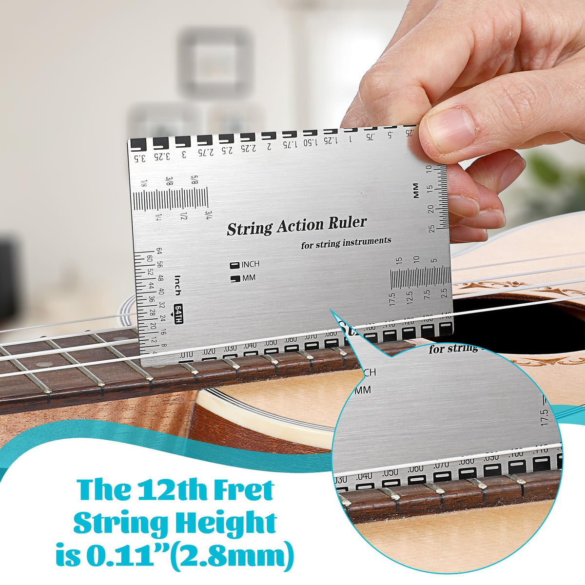 Diy String Distnce Ruler String Action Ruler Guitar Setup Ruler Guitar String Height Gauge Stri ...