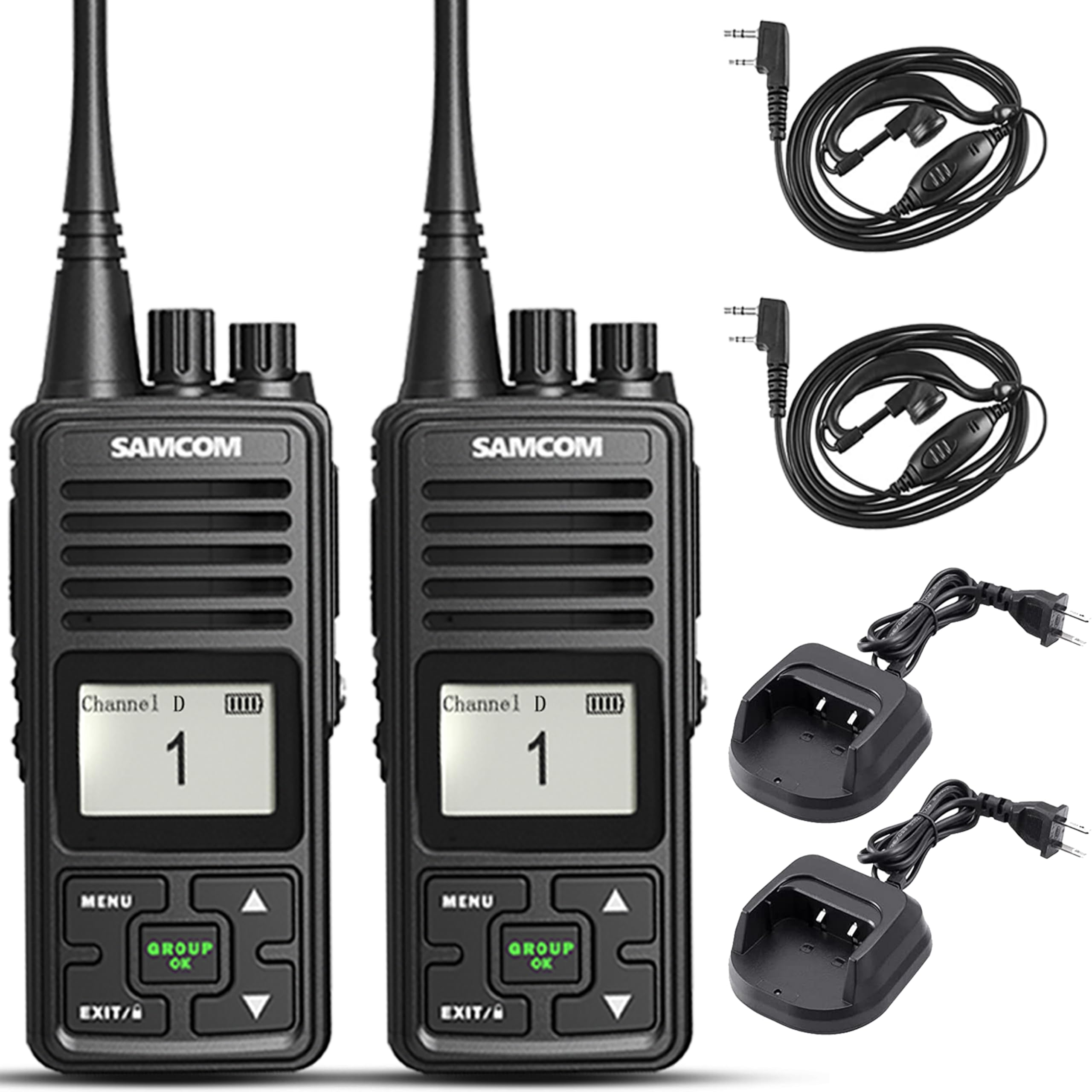 Samcom Fpcn10A Two Way Radios Long Range 3000Mah High Power, Heavy Duty Uhf Walkie Talkies 2 Way Radios Handheld With For Commercial Business Jobsite, Group Call, Vox, Programable, 2 Packs