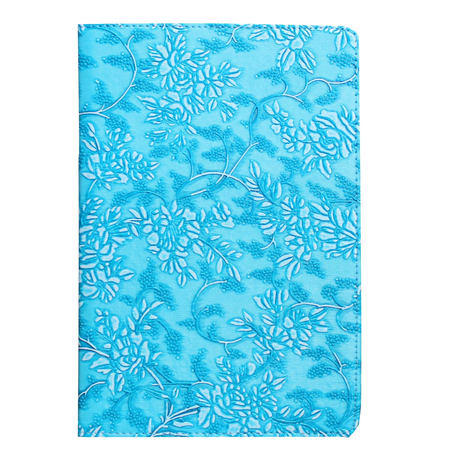 Jytrend Case For Galaxy Tab S8 (2022) / Tab S7 (2020) 11 Inch, Rotating Stand Cover For Model Sm T870 Sm T875 Sm T878U Sm X700 Sm X706 X706B X706U X706N, Embossed Blue Flower